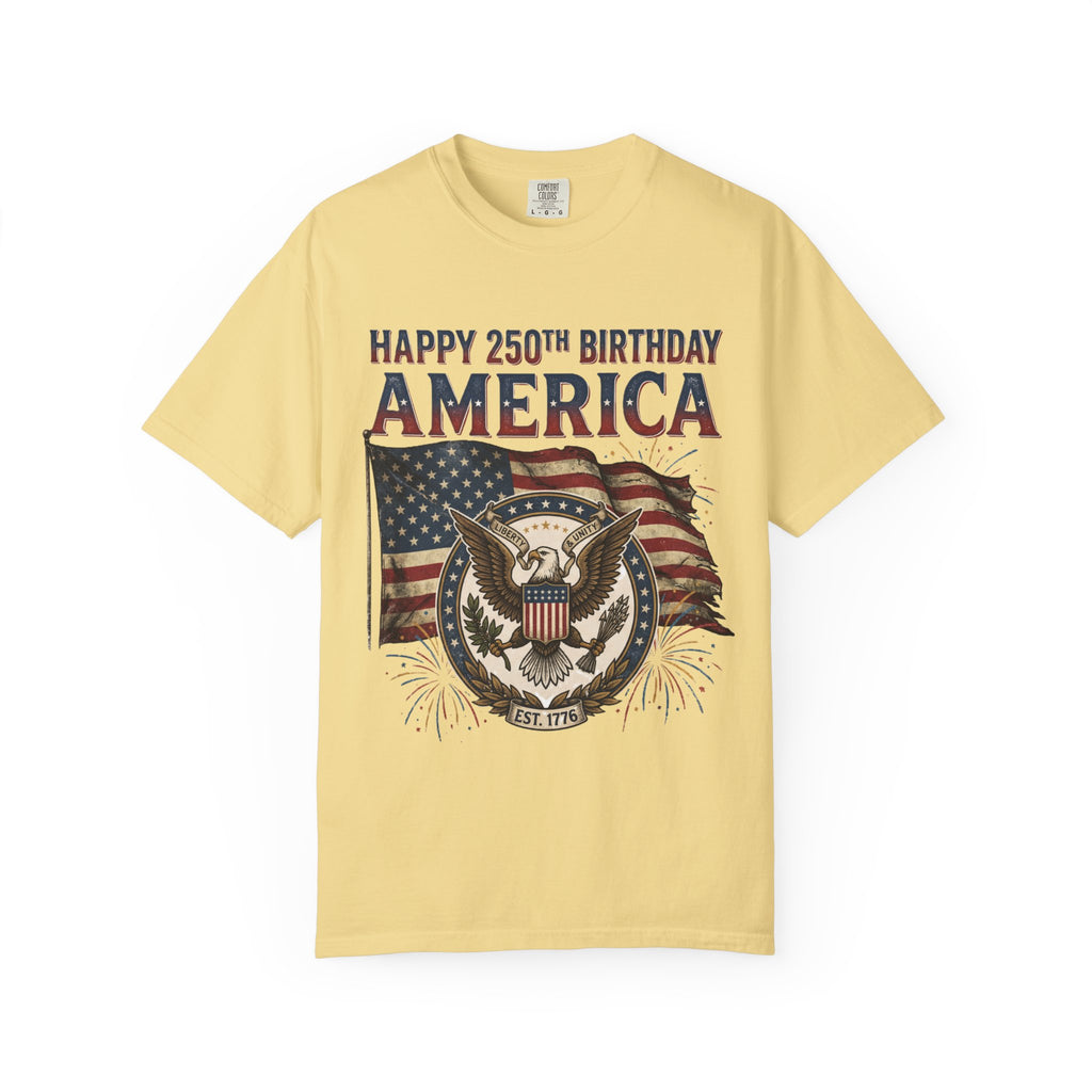 America 250th Anniversary T-Shirt — "Happy 250th Birthday America" Patriotic Tee (1776–2026)