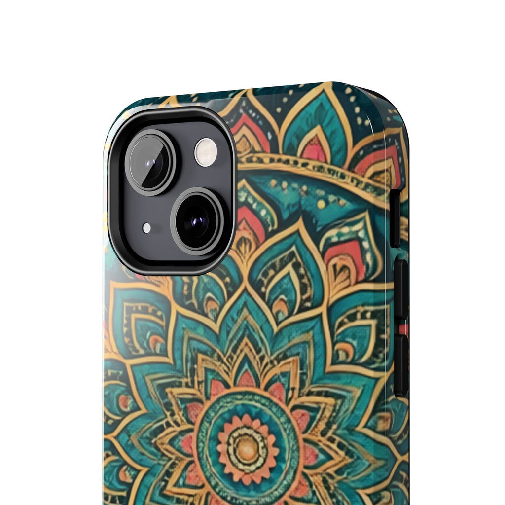 Teal Gold Mandala Tough Phone Case