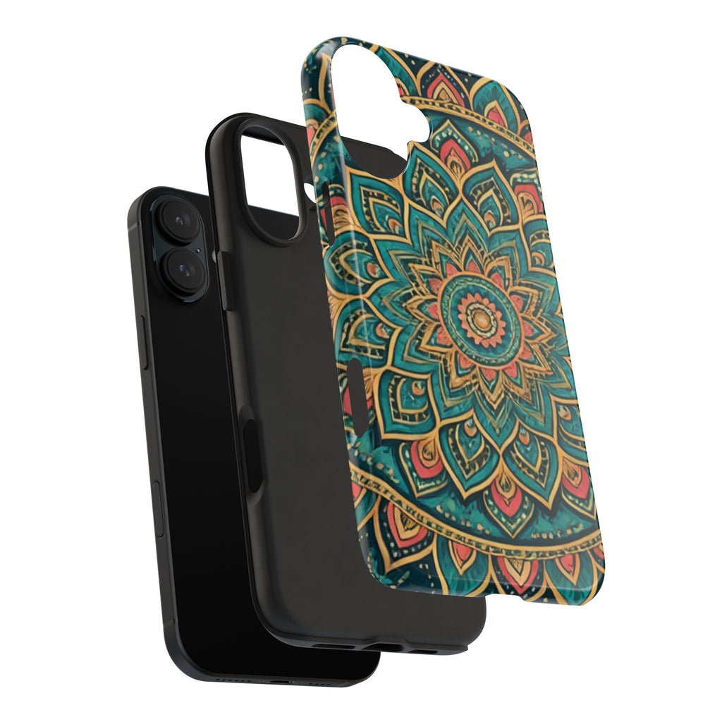 Teal Gold Mandala Tough Phone Case