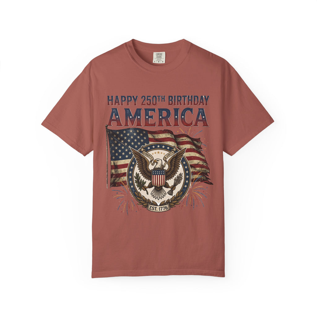 America 250th Anniversary T-Shirt — "Happy 250th Birthday America" Patriotic Tee (1776–2026)