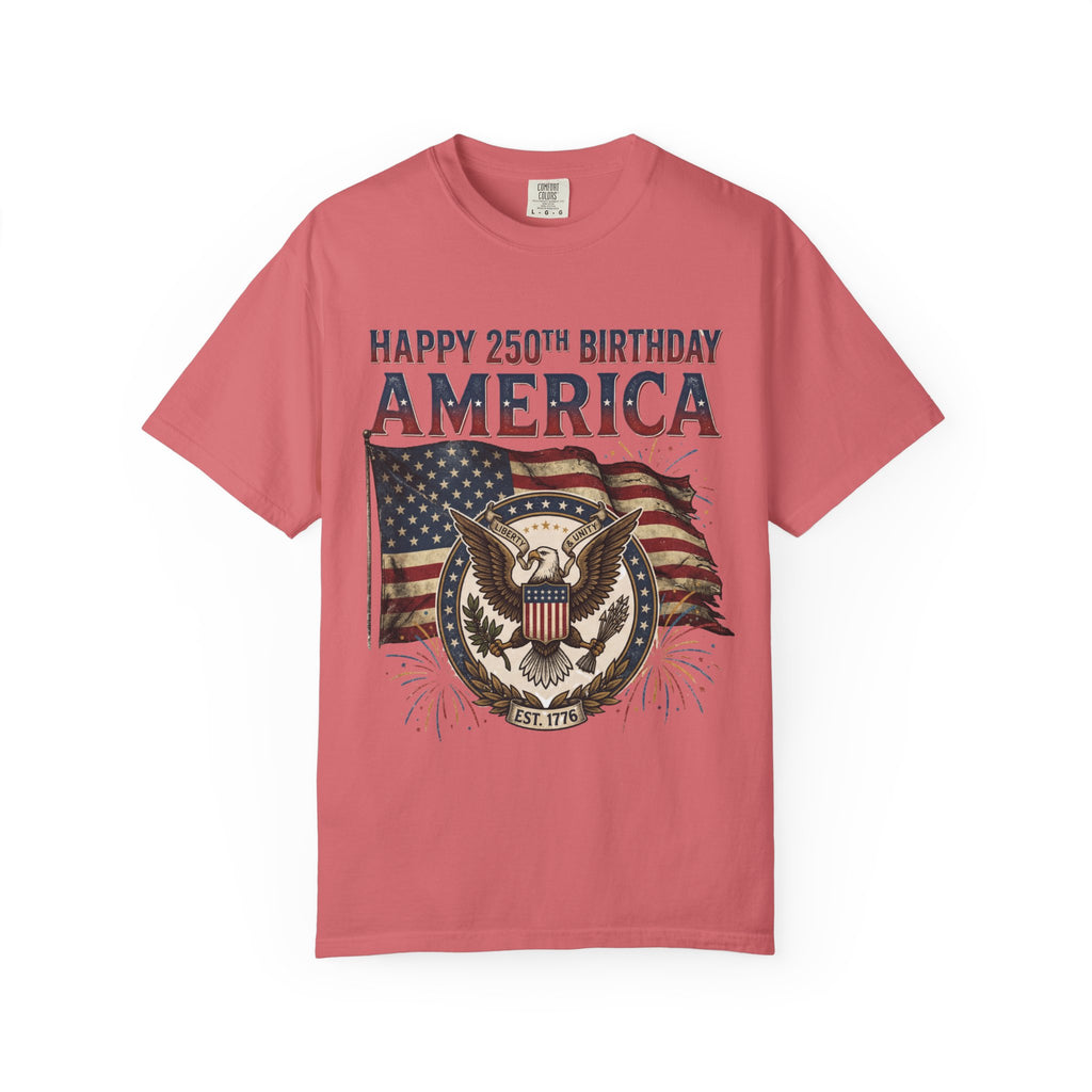 America 250th Anniversary T-Shirt — "Happy 250th Birthday America" Patriotic Tee (1776–2026)