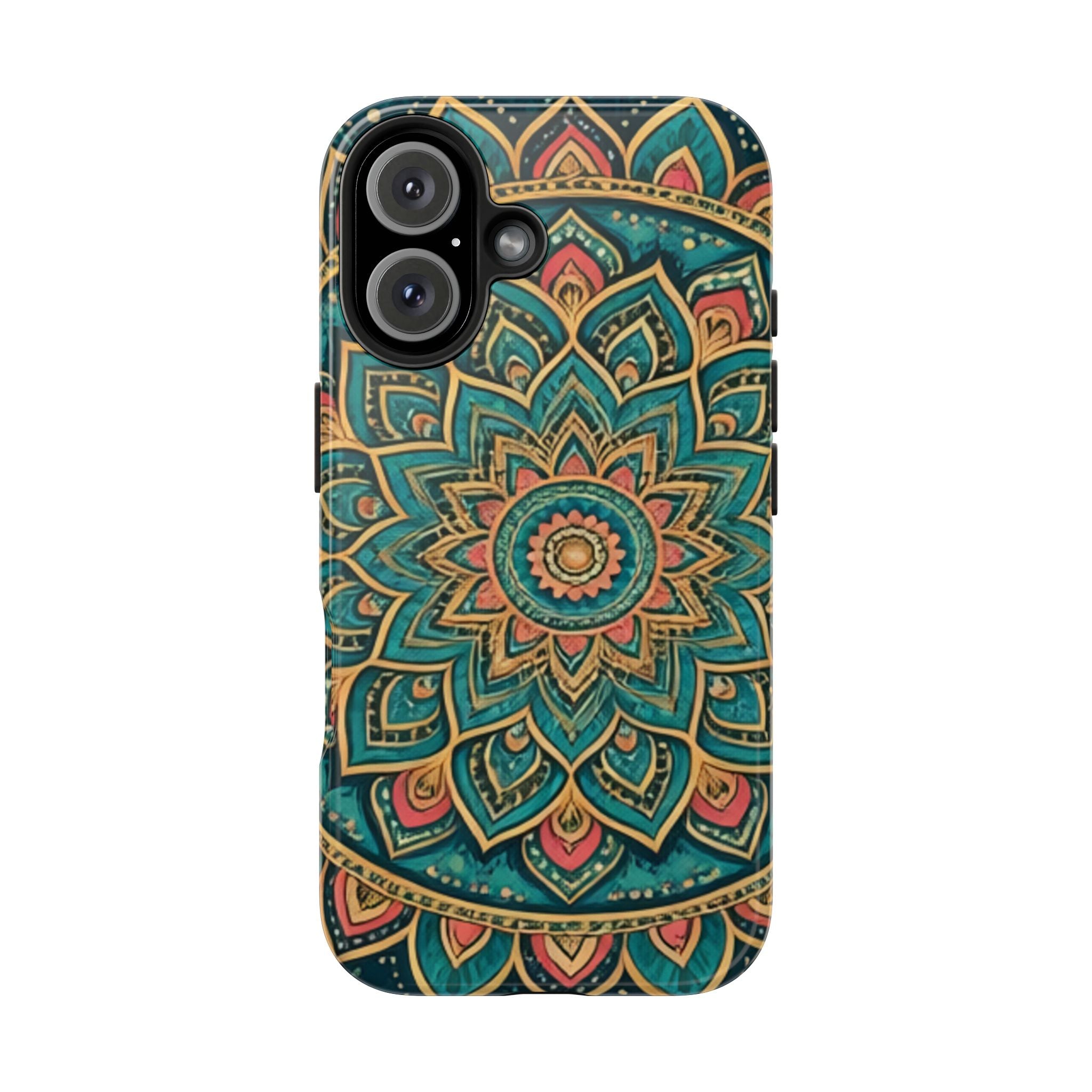 Teal Gold Mandala Tough Phone Case