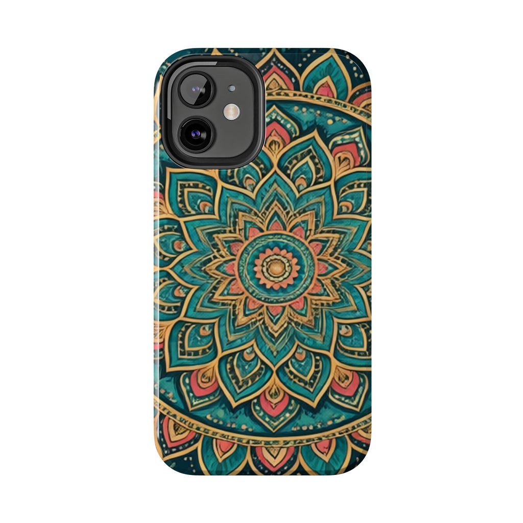 Teal Gold Mandala Tough Phone Case