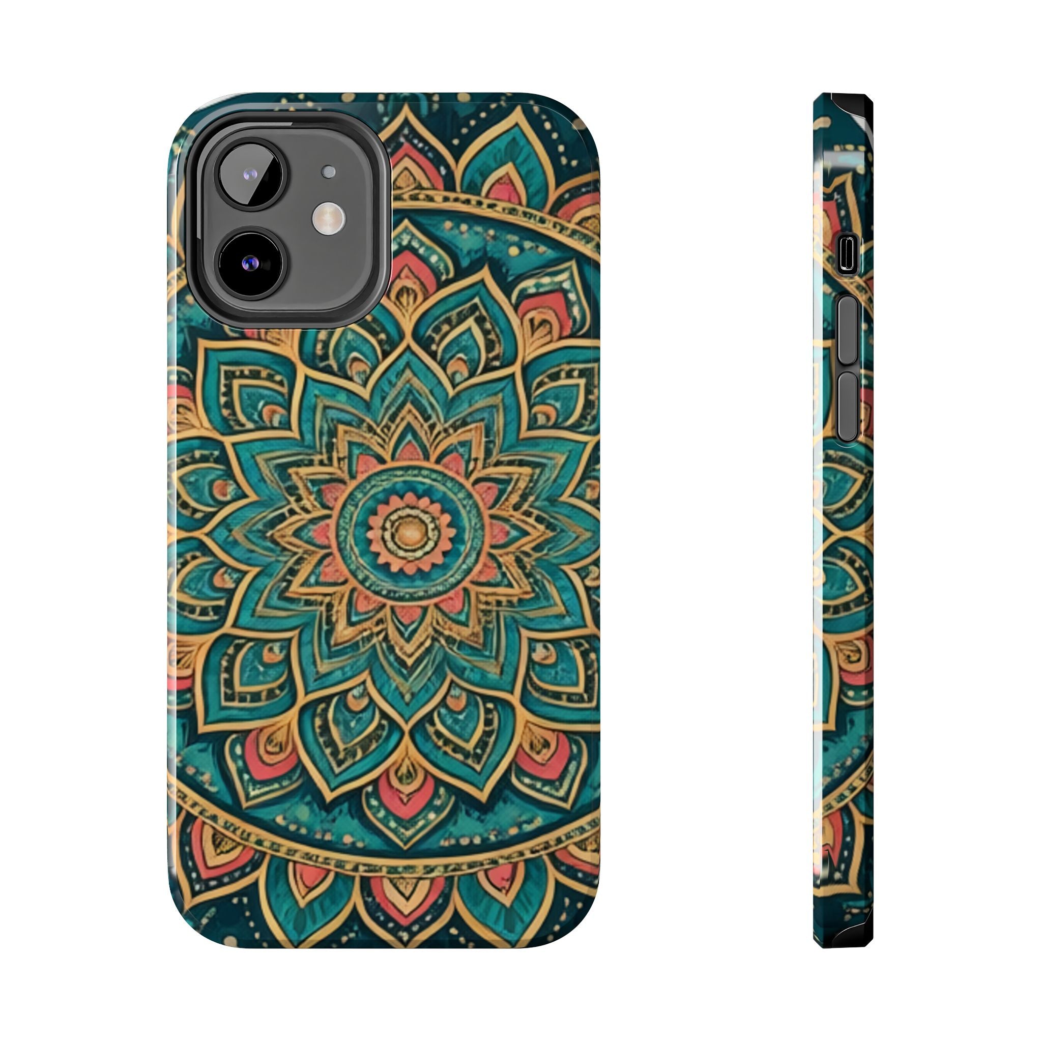 Teal Gold Mandala Tough Phone Case