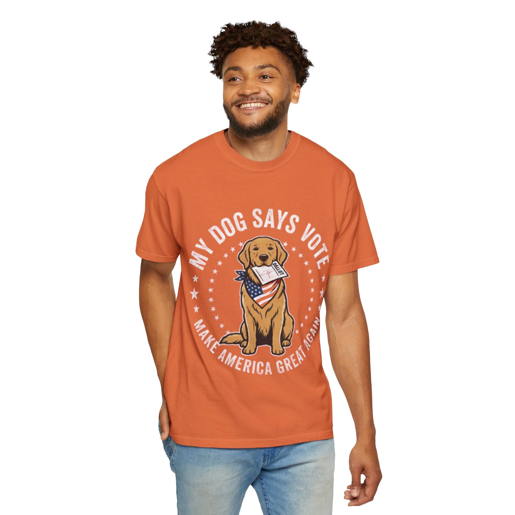 My Dog Says Vote Make America Great Again T-Shirt | Golden Retriever, Patriotic