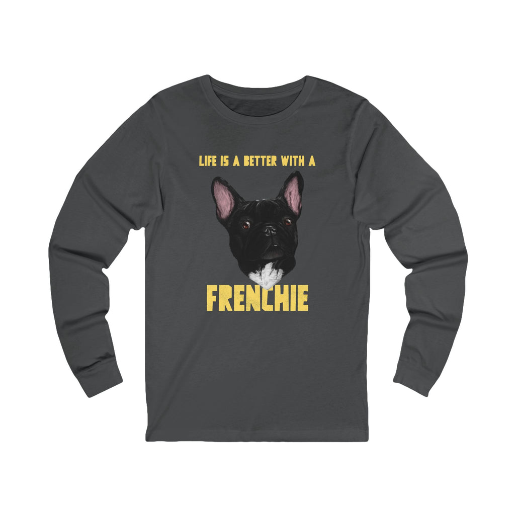 French Bulldog long sleeve tee, Cute French Bulldog apparel, Comfortable cotton dog shirt , Pet lover graphic tee , Trendy dog lover fashion