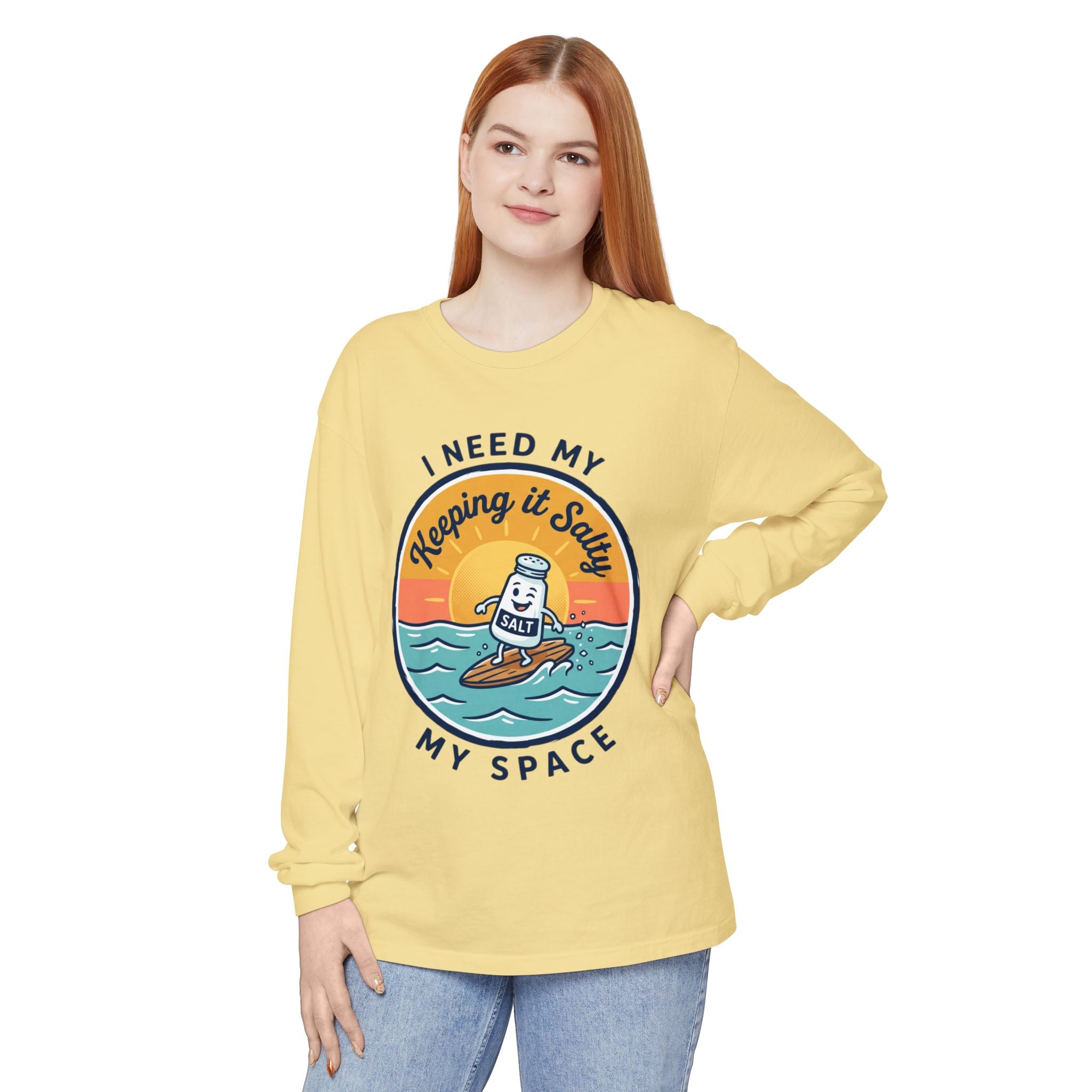 Keeping It Salty surf salt shaker illustration Long Sleeve T-Shirt | Summer beach vibes