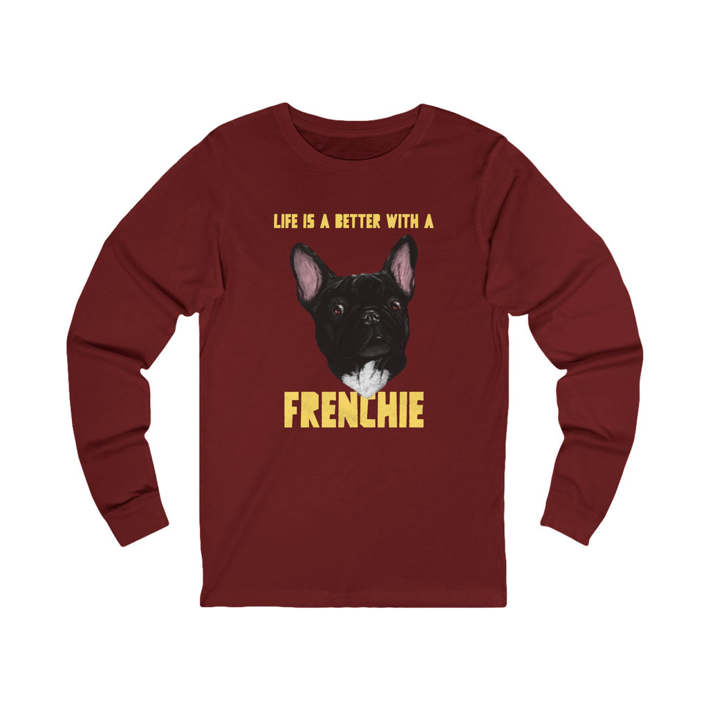 French Bulldog long sleeve tee, Cute French Bulldog apparel, Comfortable cotton dog shirt , Pet lover graphic tee , Trendy dog lover fashion
