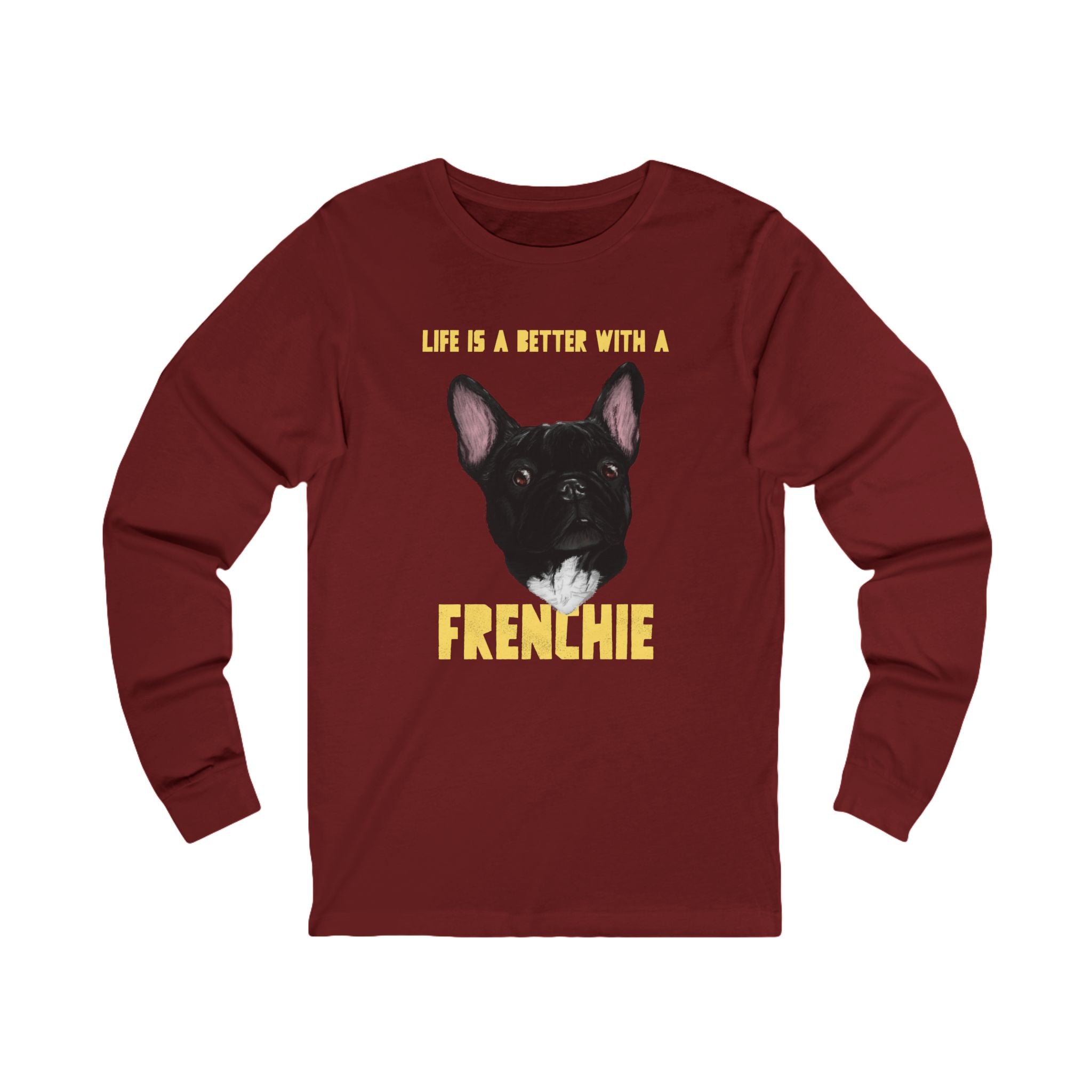 French Bulldog long sleeve tee, Cute French Bulldog apparel, Comfortable cotton dog shirt , Pet lover graphic tee , Trendy dog lover fashion