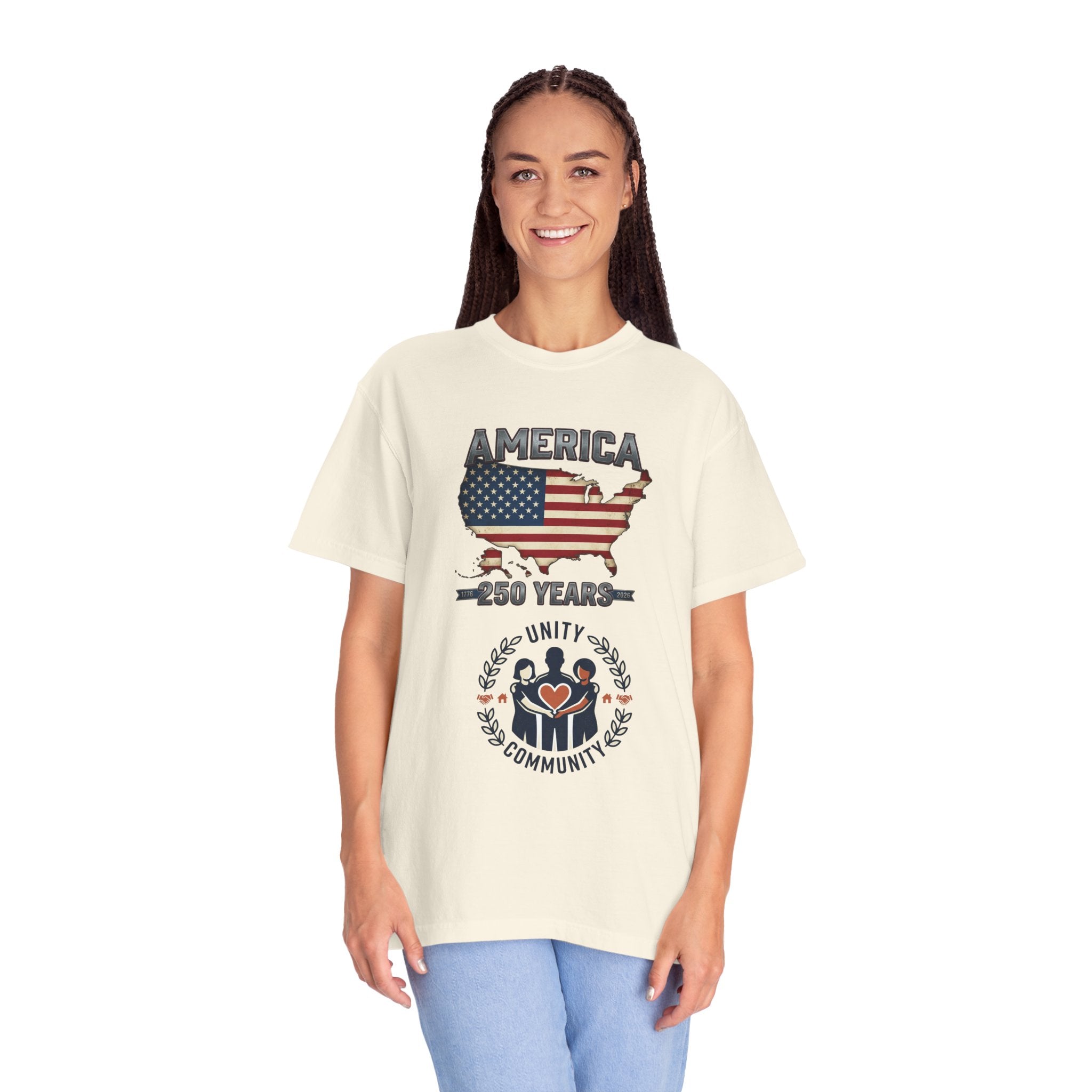 America 250 Years T-Shirt Celebration – Unity & Community