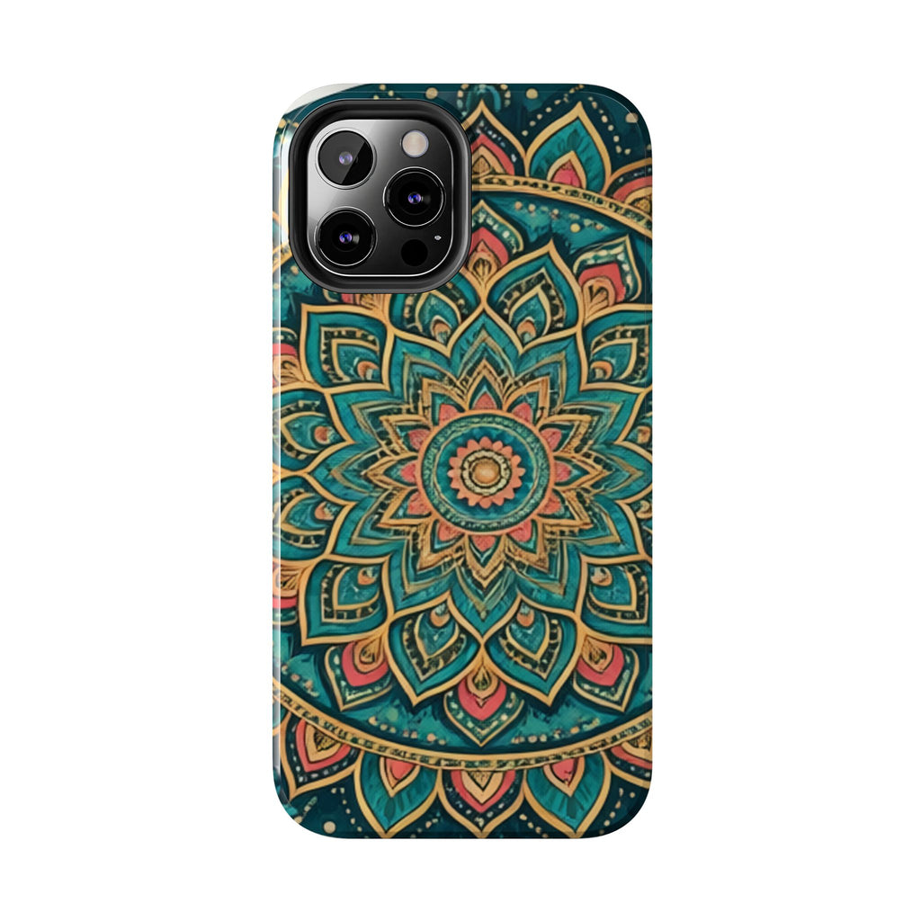 Teal Gold Mandala Tough Phone Case
