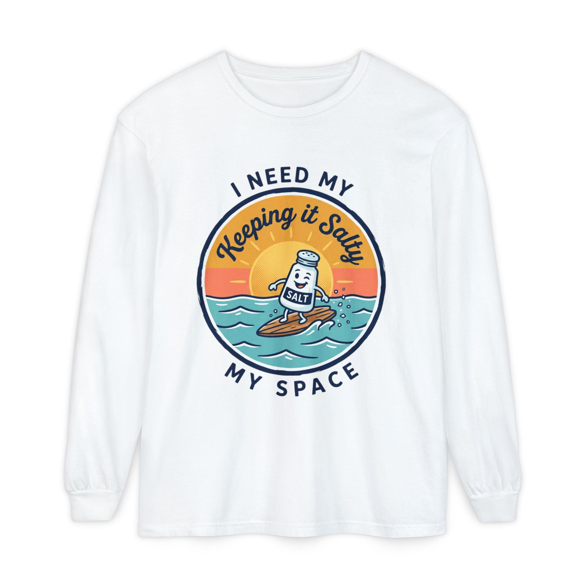 Keeping It Salty surf salt shaker illustration Long Sleeve T-Shirt | Summer beach vibes