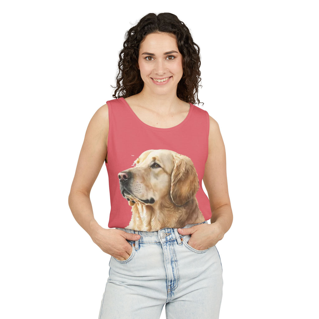 golden retriever watercolor shirt, golden retriever tank top, dog lover summer clothing, golden retriever dad shirt, dog lover clothing