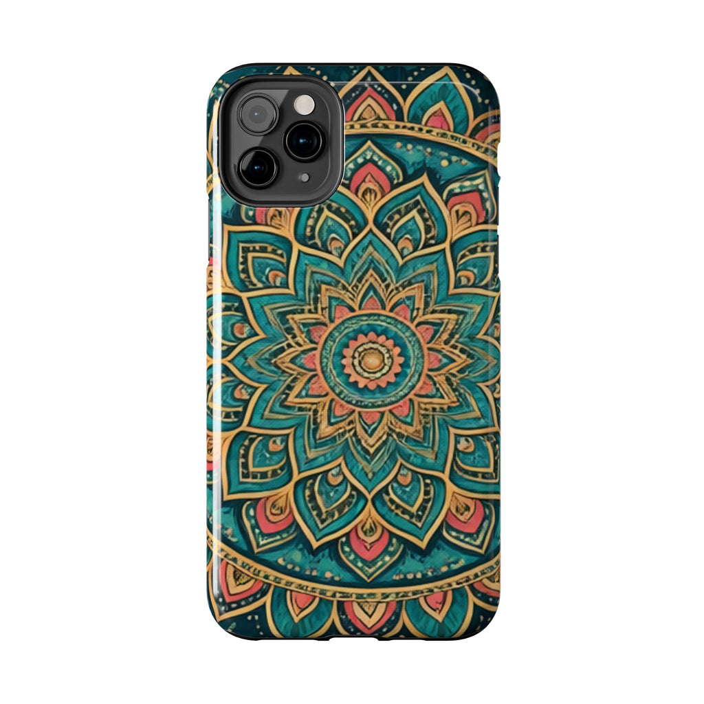 Teal Gold Mandala Tough Phone Case