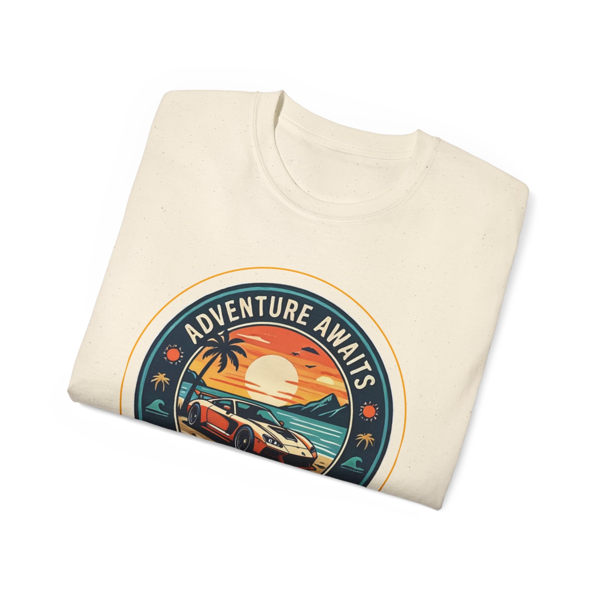 Adventure Awaits Coastal Road Trip T-Shirt | Sunset Surf Van, Catch You On The Next Wave