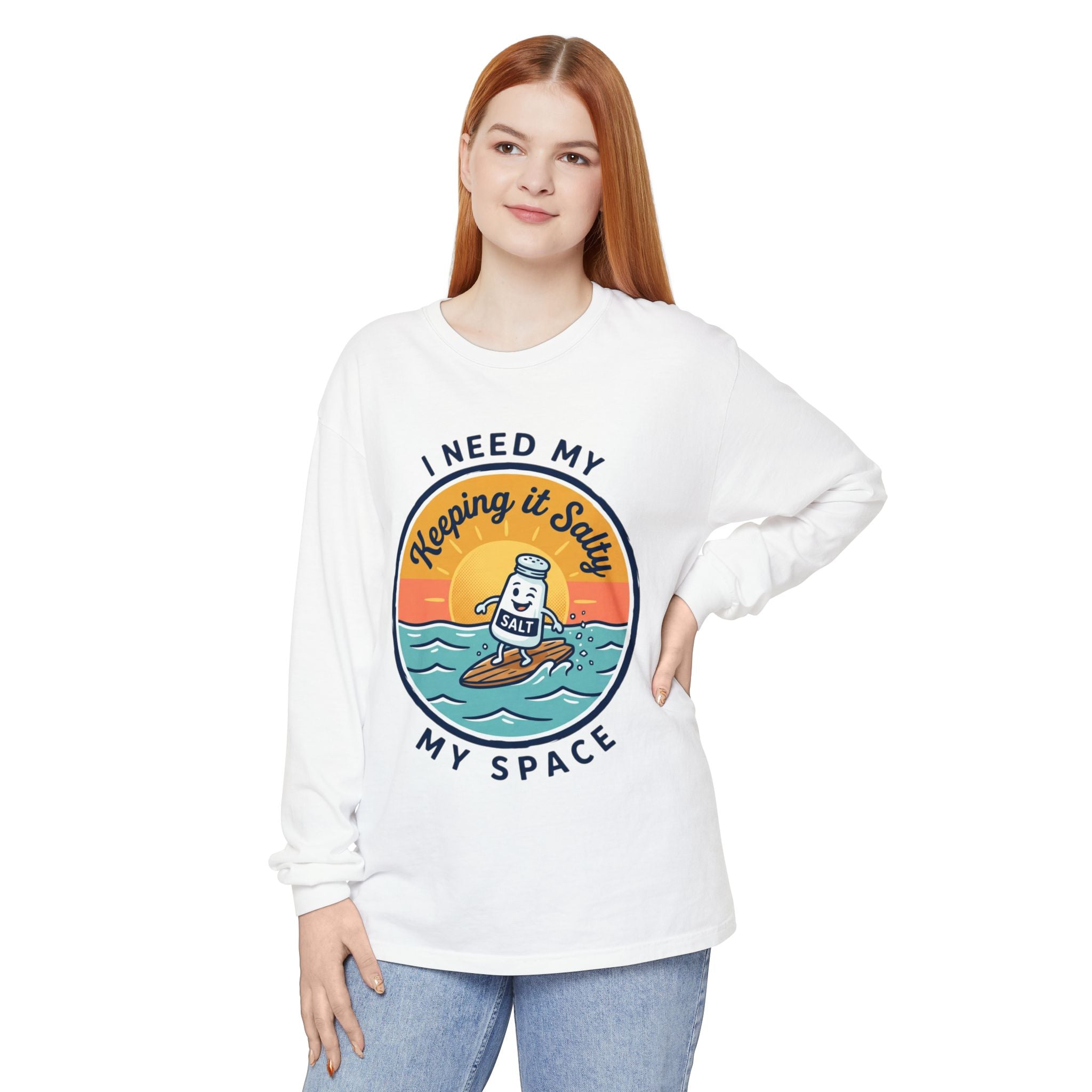 Keeping It Salty surf salt shaker illustration Long Sleeve T-Shirt | Summer beach vibes