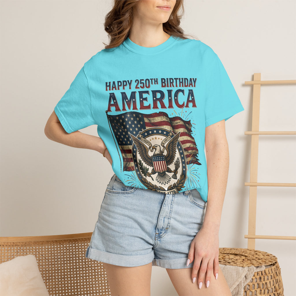 America 250th Anniversary T-Shirt — "Happy 250th Birthday America" Patriotic Tee (1776–2026)