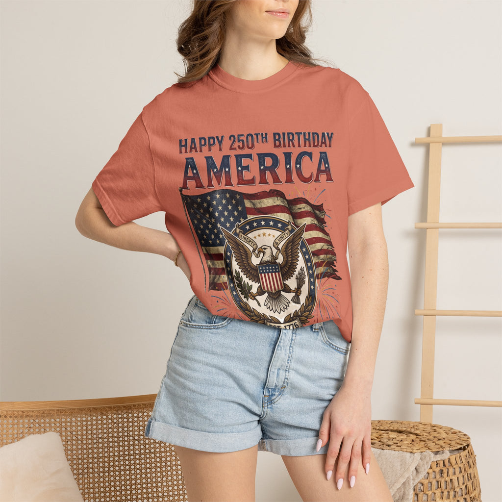 America 250th Anniversary T-Shirt — "Happy 250th Birthday America" Patriotic Tee (1776–2026)