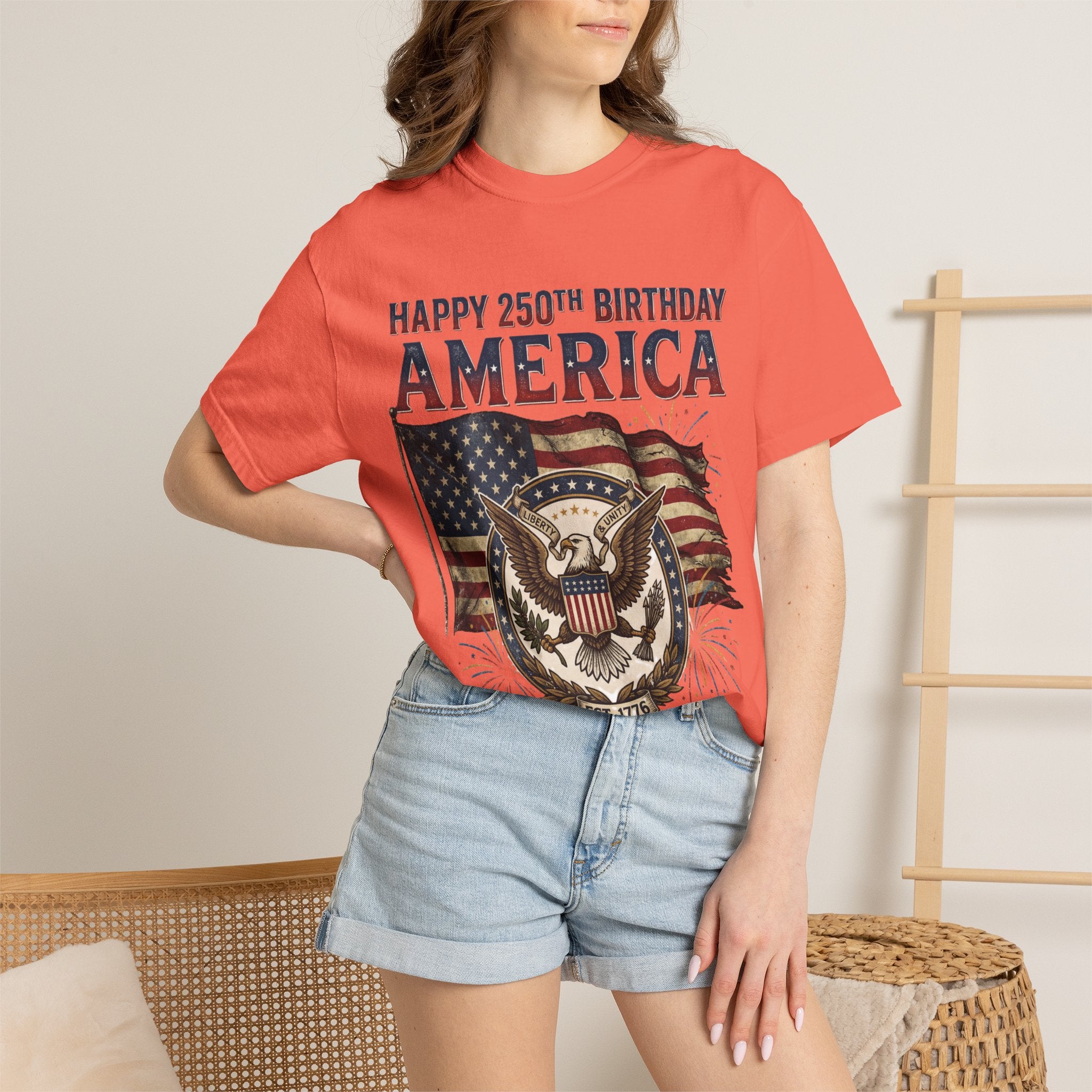 America 250th Anniversary T-Shirt — "Happy 250th Birthday America" Patriotic Tee (1776–2026)