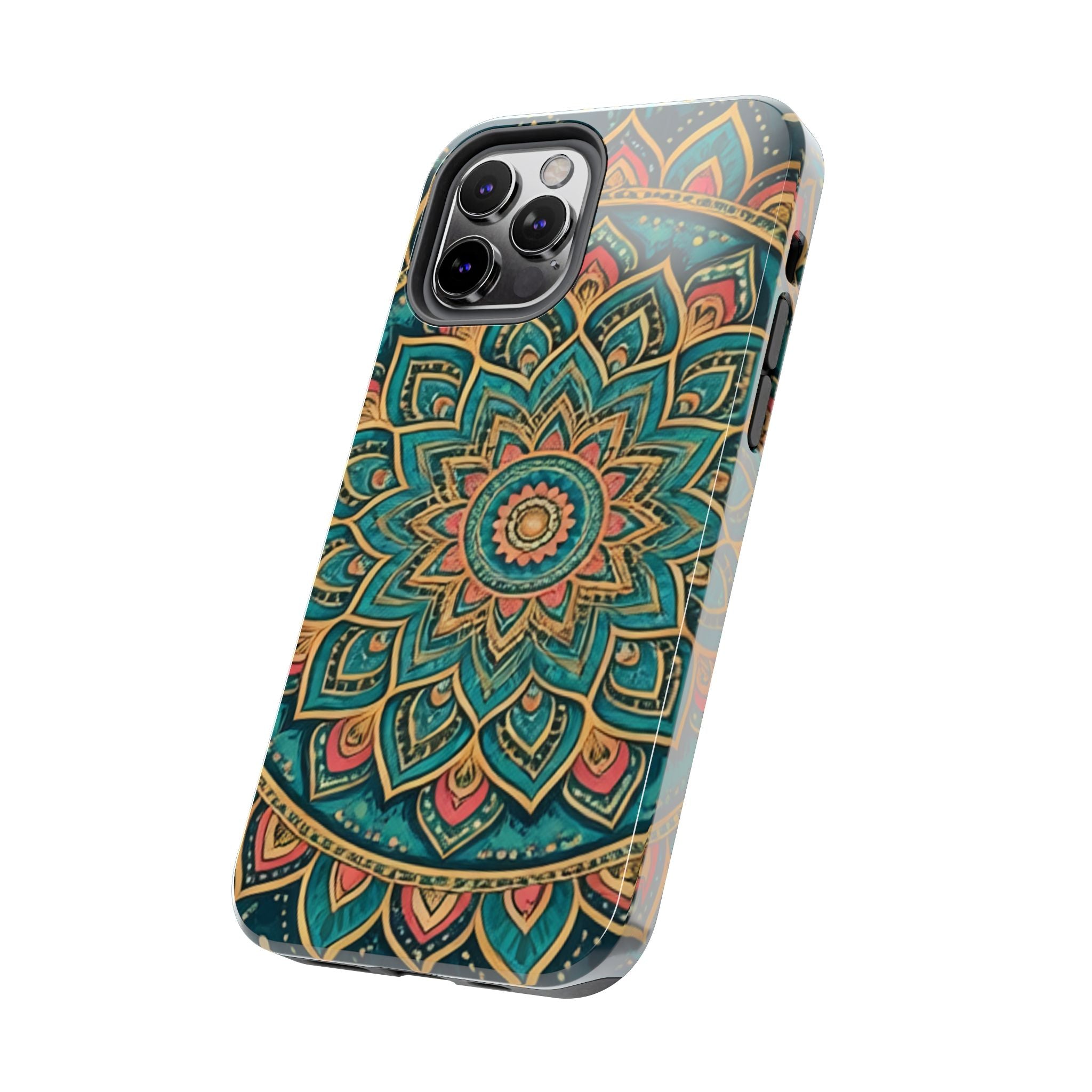 Teal Gold Mandala Tough Phone Case