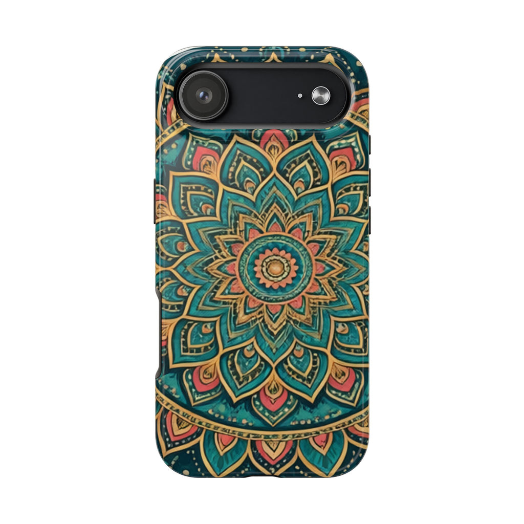Teal Gold Mandala Tough Phone Case