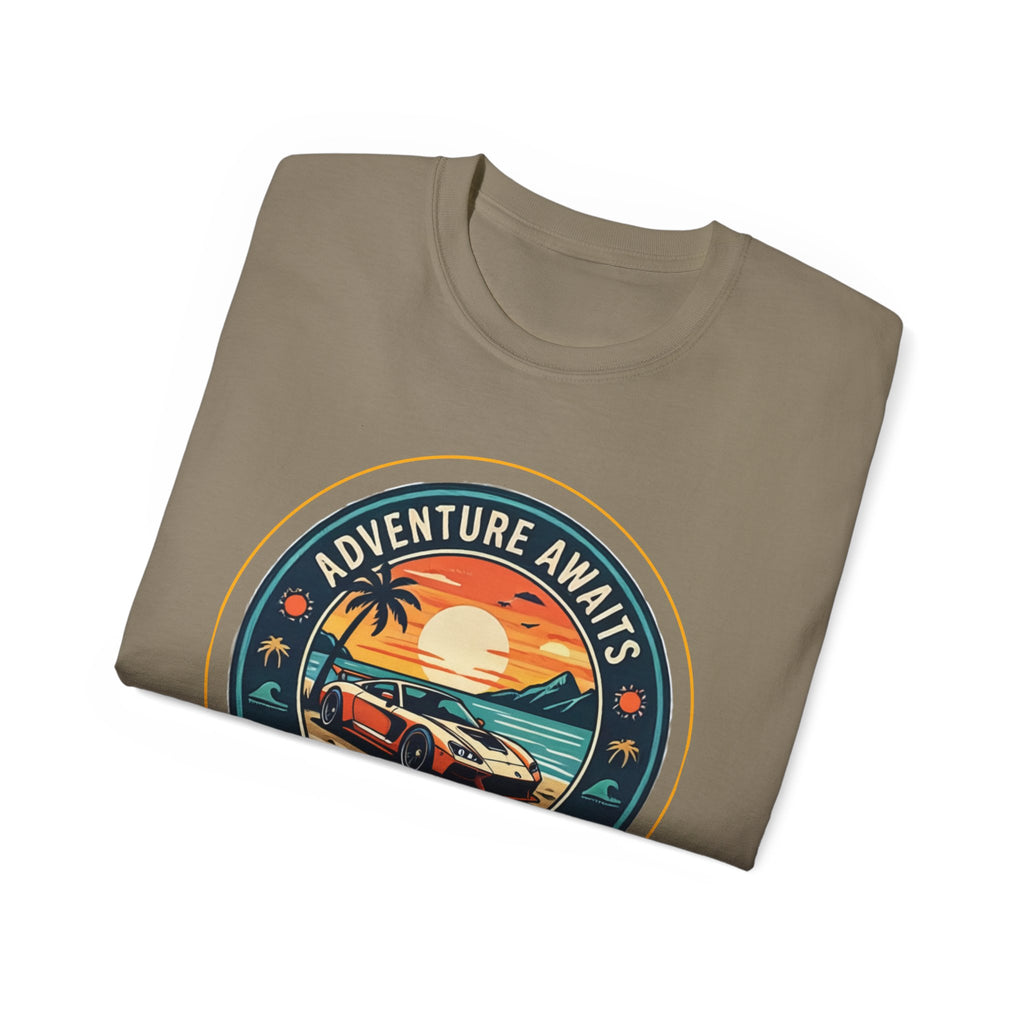 Adventure Awaits Coastal Road Trip T-Shirt | Sunset Surf Van, Catch You On The Next Wave
