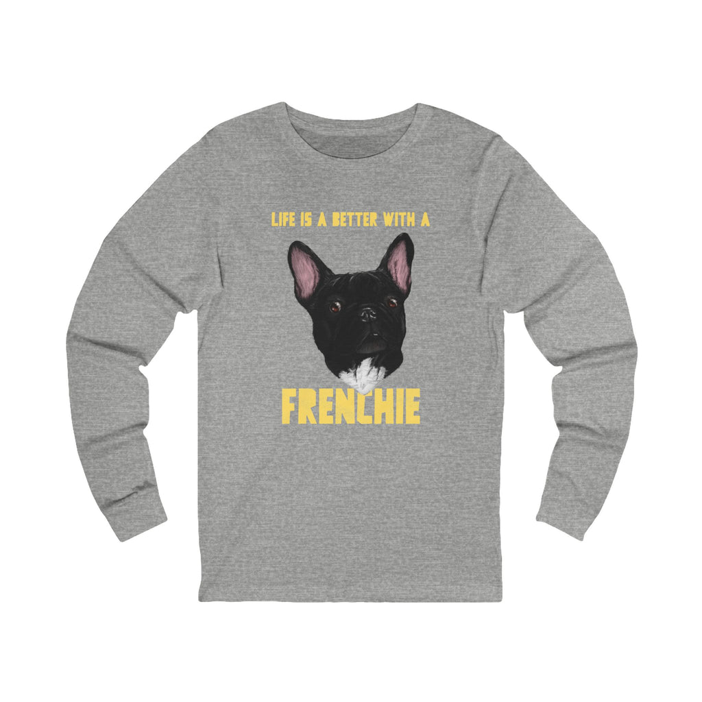 French Bulldog long sleeve tee, Cute French Bulldog apparel, Comfortable cotton dog shirt , Pet lover graphic tee , Trendy dog lover fashion