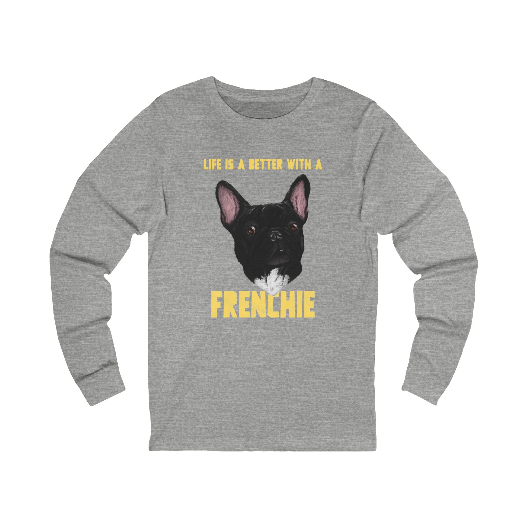 French Bulldog long sleeve tee, Cute French Bulldog apparel, Comfortable cotton dog shirt , Pet lover graphic tee , Trendy dog lover fashion