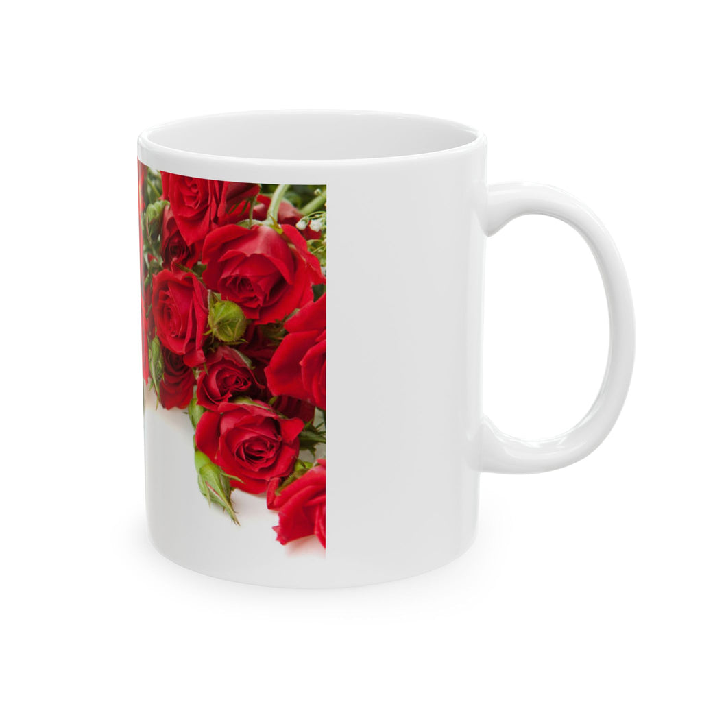 Red Rose Bouquet Mug | Ceramic Coffee Tea Cup