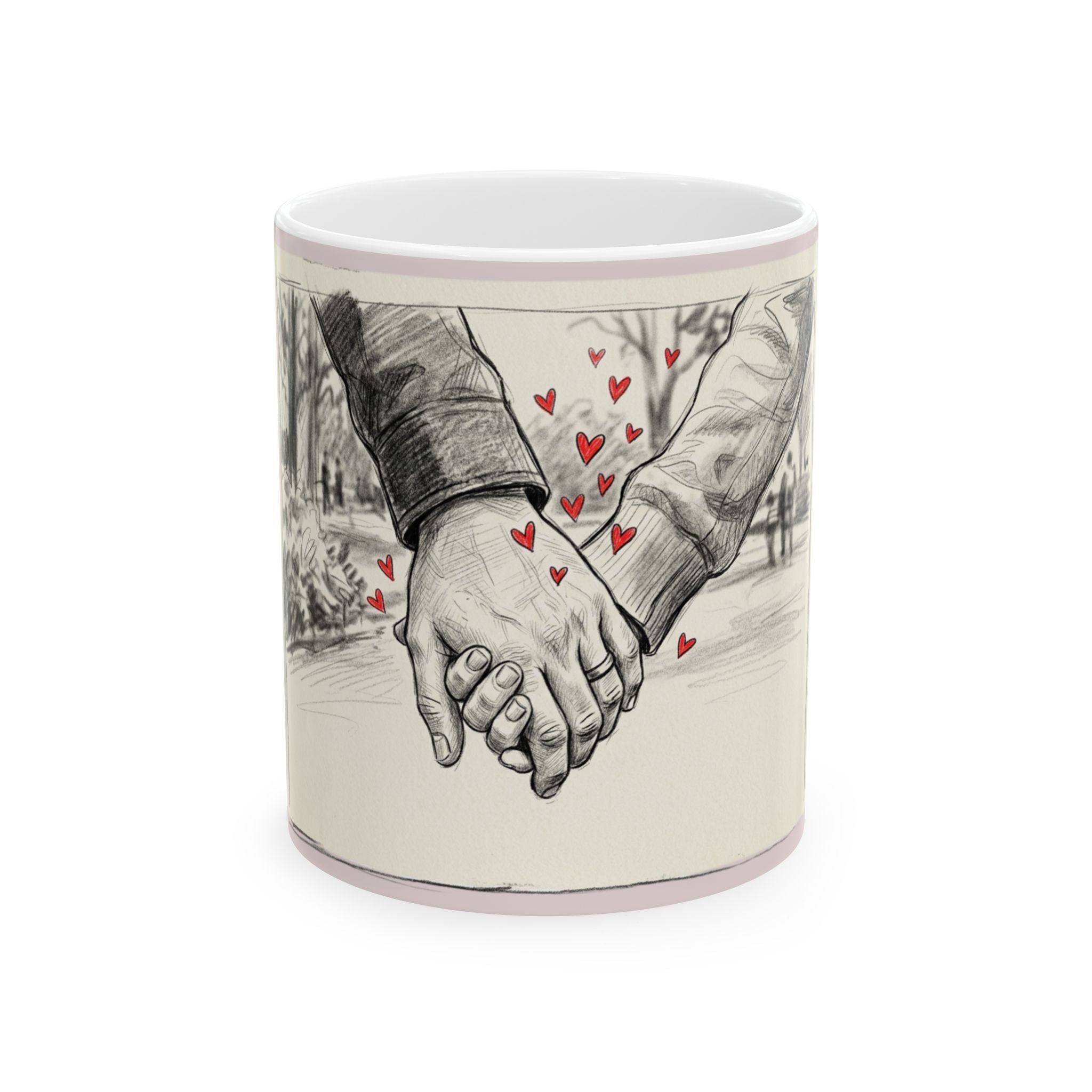 Holding Hands Love Mug – Romantic Couple Coffee Cup (11oz & 15oz)