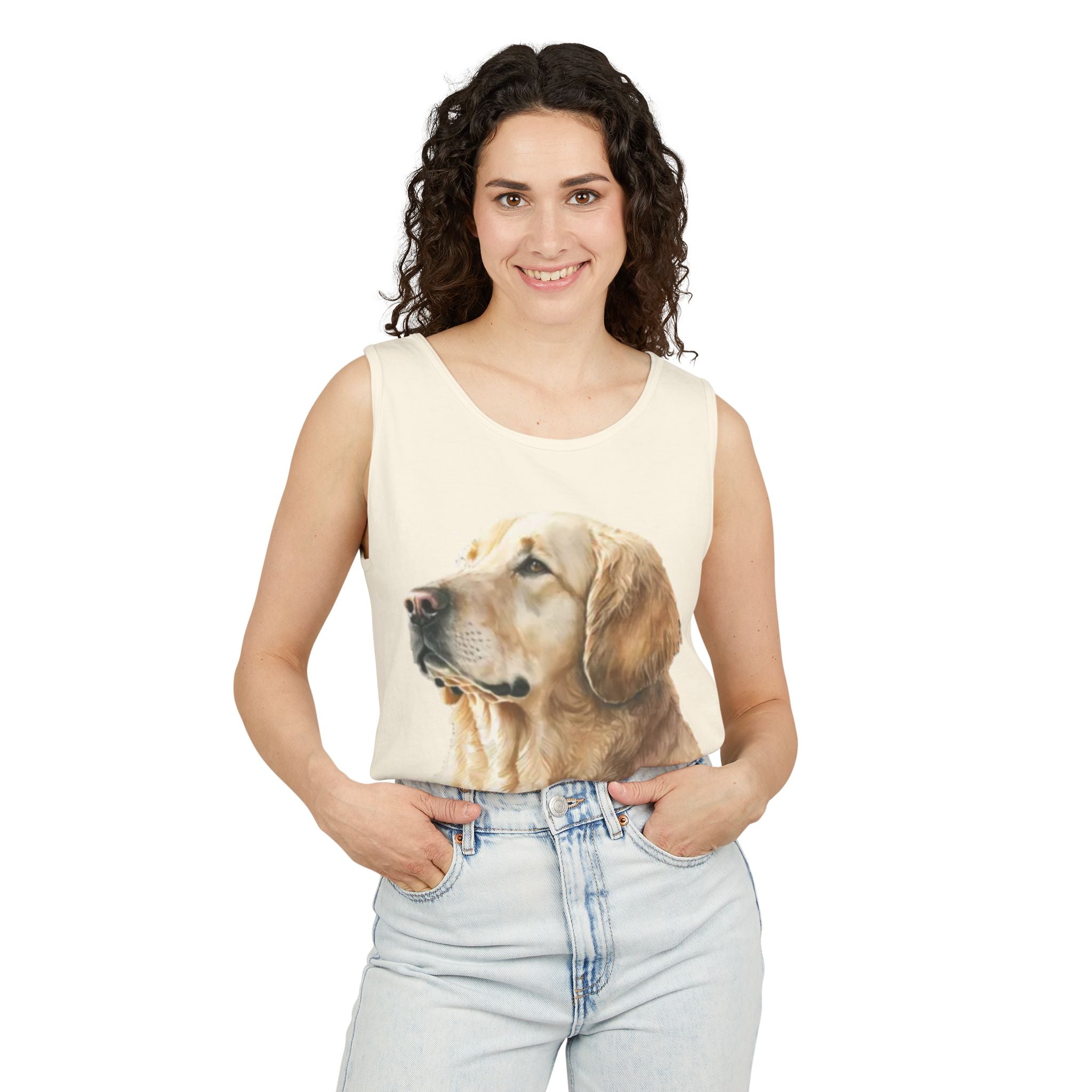 golden retriever watercolor shirt, golden retriever tank top, dog lover summer clothing, golden retriever dad shirt, dog lover clothing