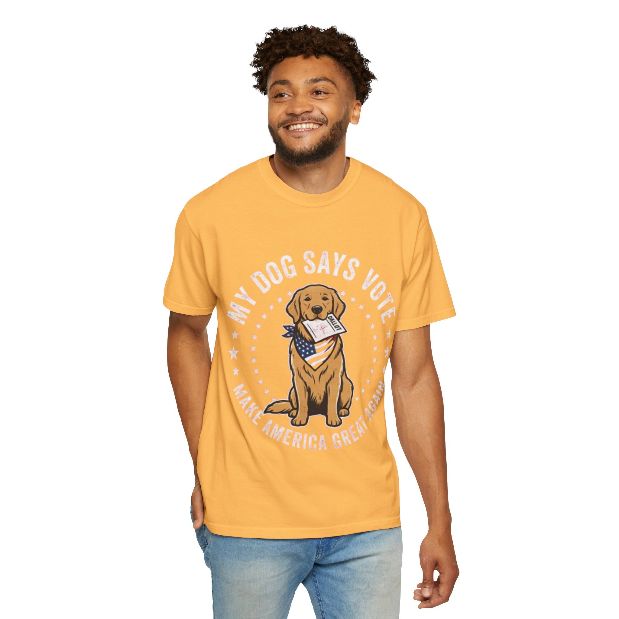 My Dog Says Vote Make America Great Again T-Shirt | Golden Retriever, Patriotic