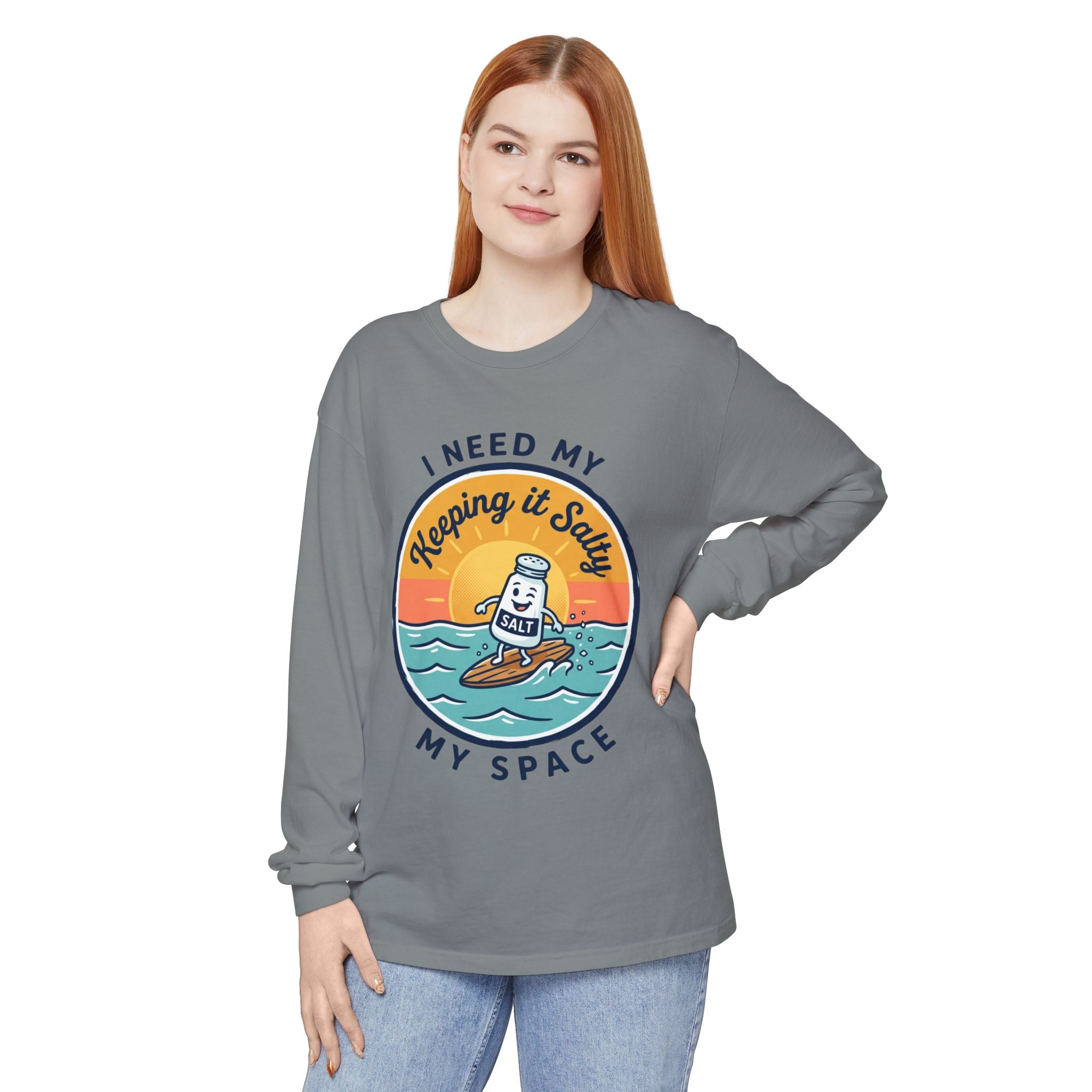 Keeping It Salty surf salt shaker illustration Long Sleeve T-Shirt | Summer beach vibes