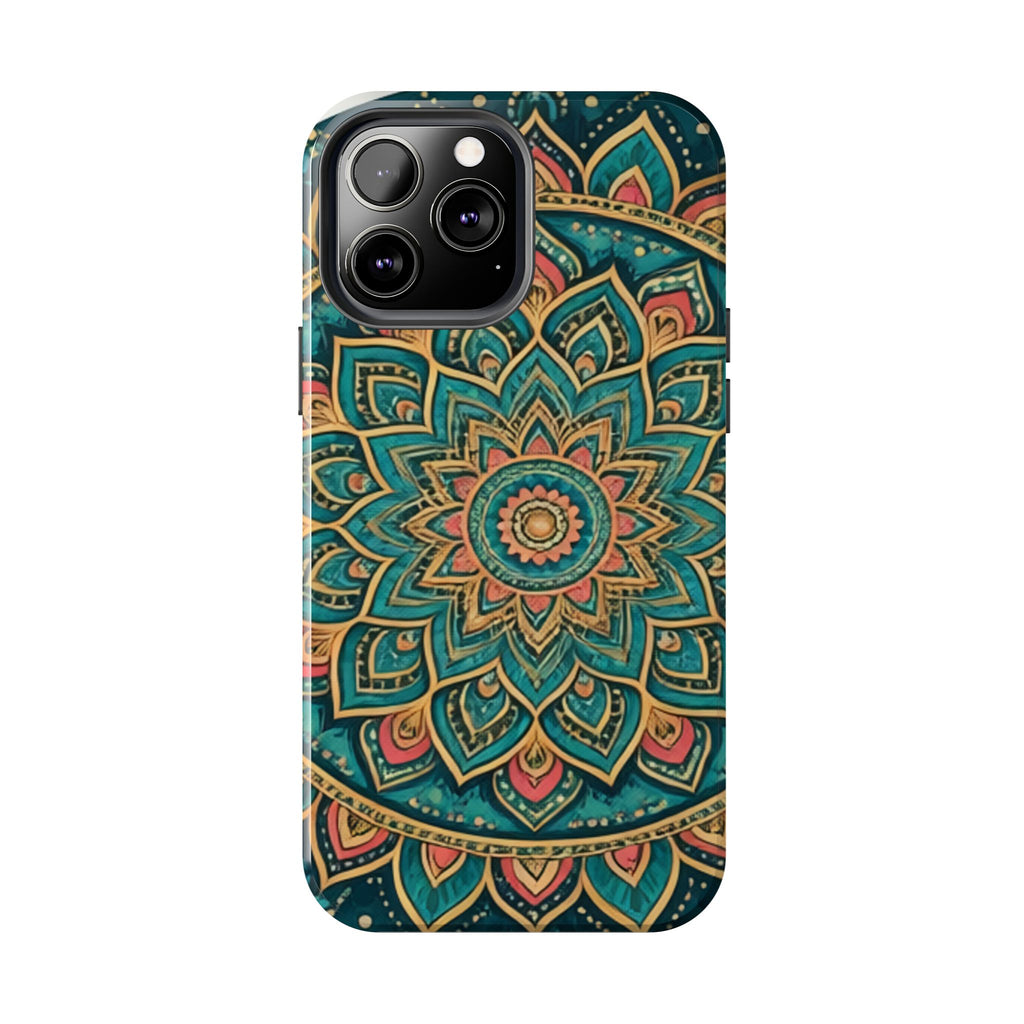 Teal Gold Mandala Tough Phone Case