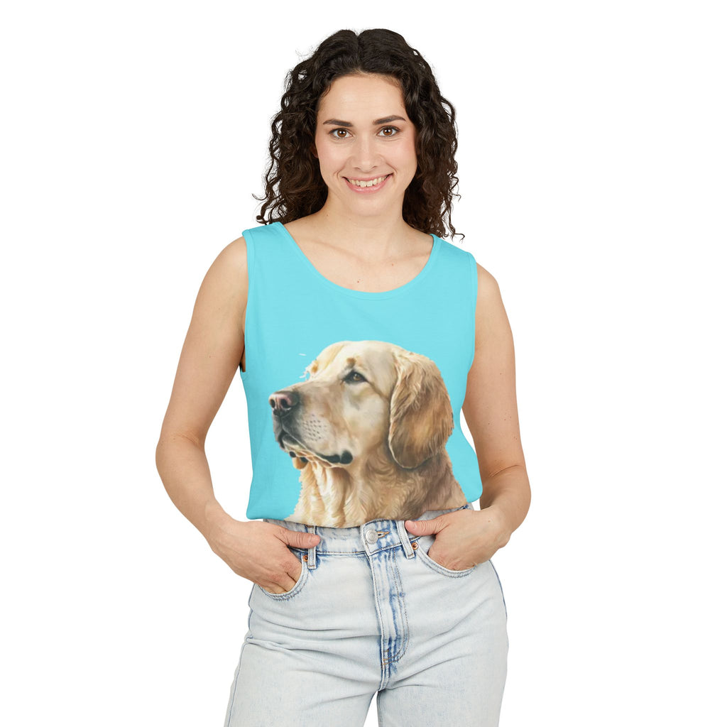 golden retriever watercolor shirt, golden retriever tank top, dog lover summer clothing, golden retriever dad shirt, dog lover clothing
