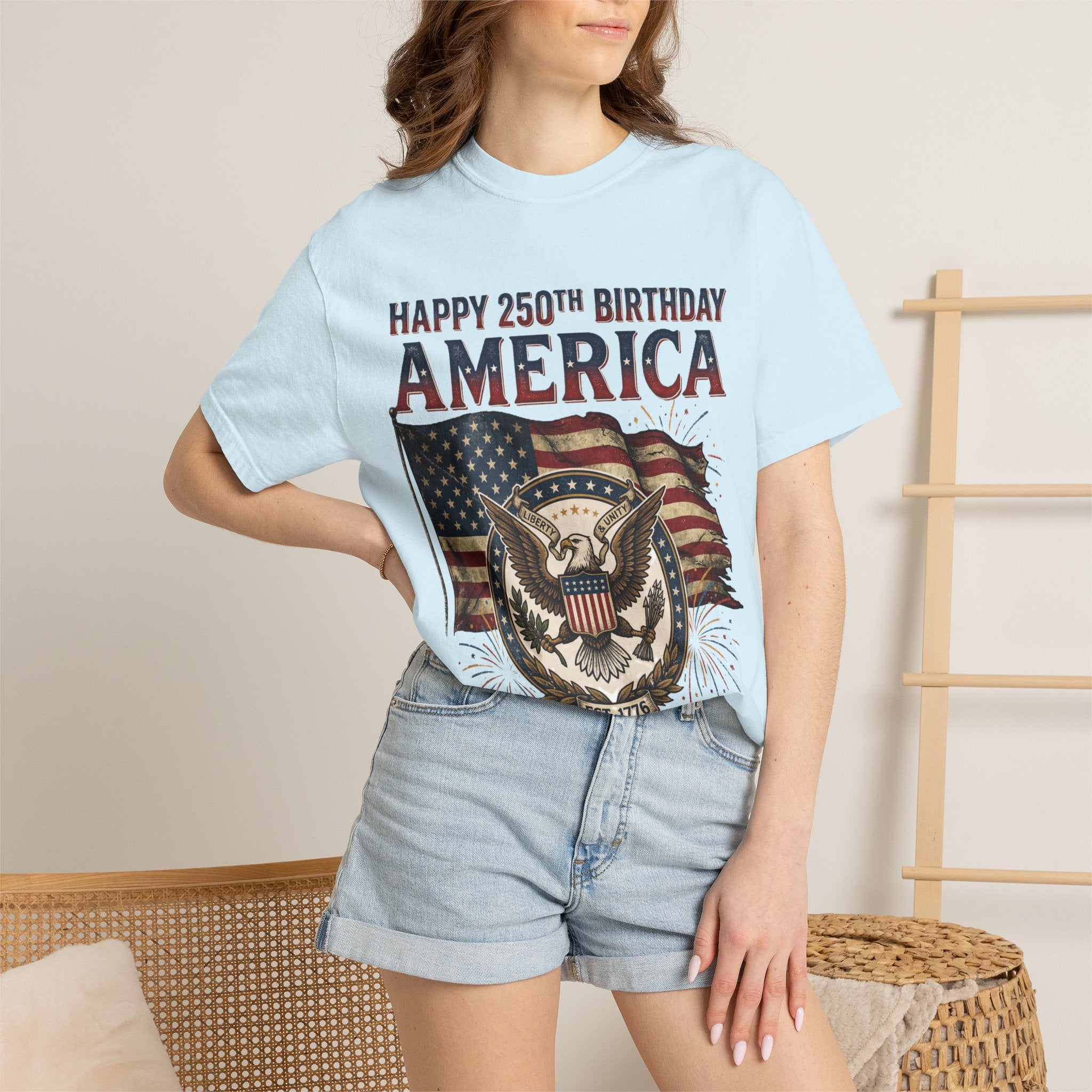 America 250th Anniversary T-Shirt — "Happy 250th Birthday America" Patriotic Tee (1776–2026)