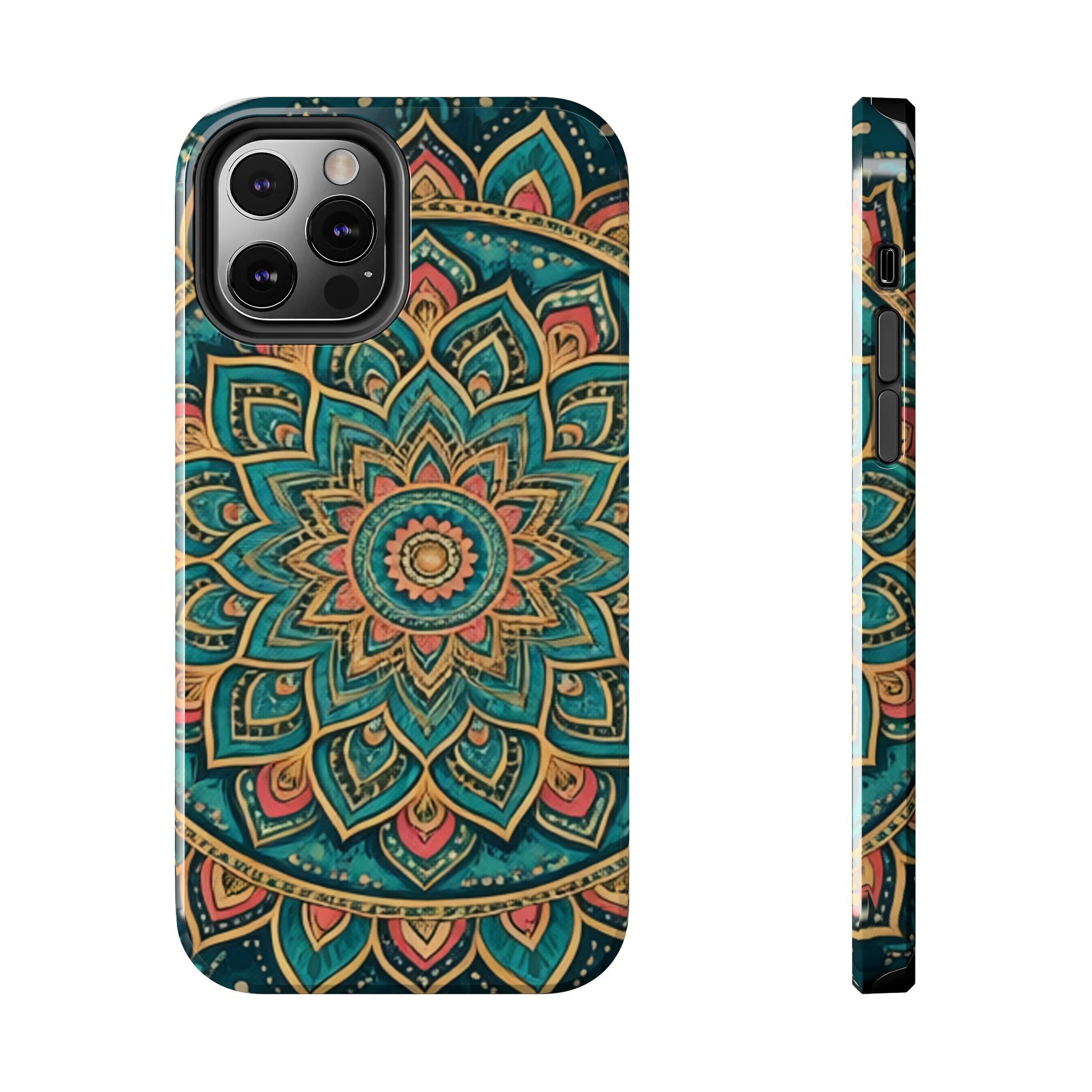 Teal Gold Mandala Tough Phone Case