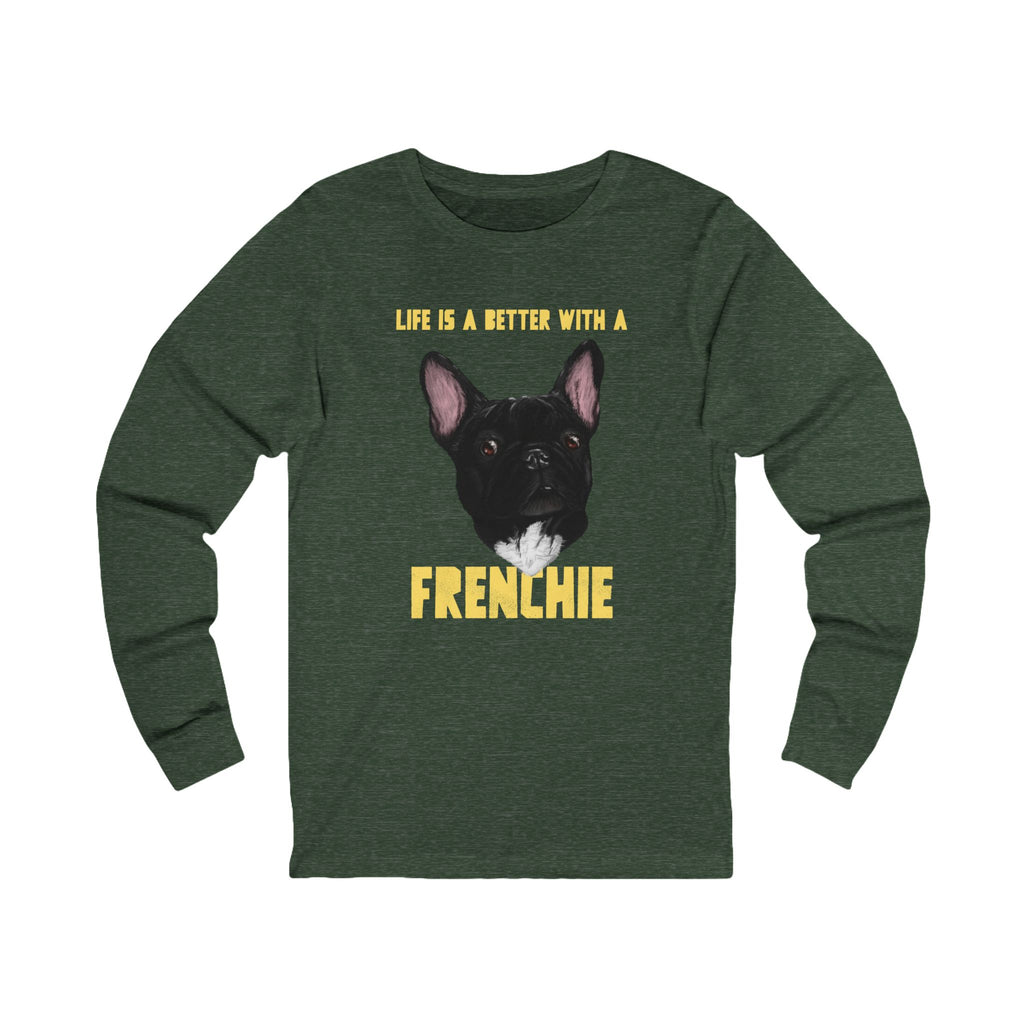 French Bulldog long sleeve tee, Cute French Bulldog apparel, Comfortable cotton dog shirt , Pet lover graphic tee , Trendy dog lover fashion