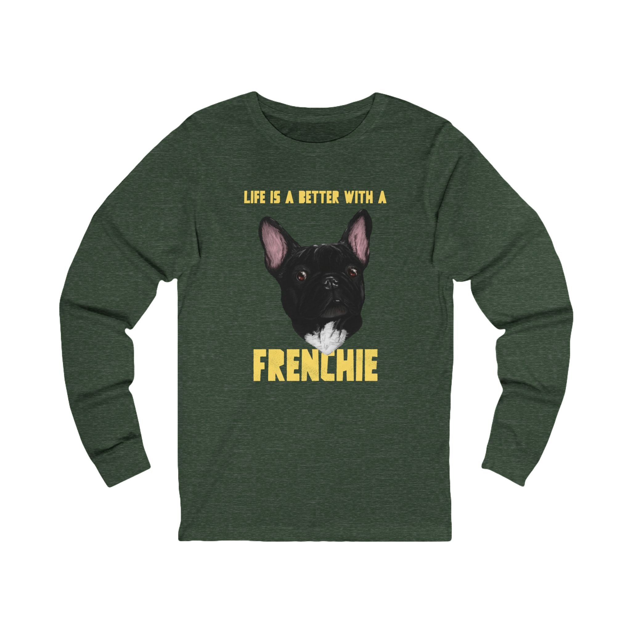 French Bulldog long sleeve tee, Cute French Bulldog apparel, Comfortable cotton dog shirt , Pet lover graphic tee , Trendy dog lover fashion