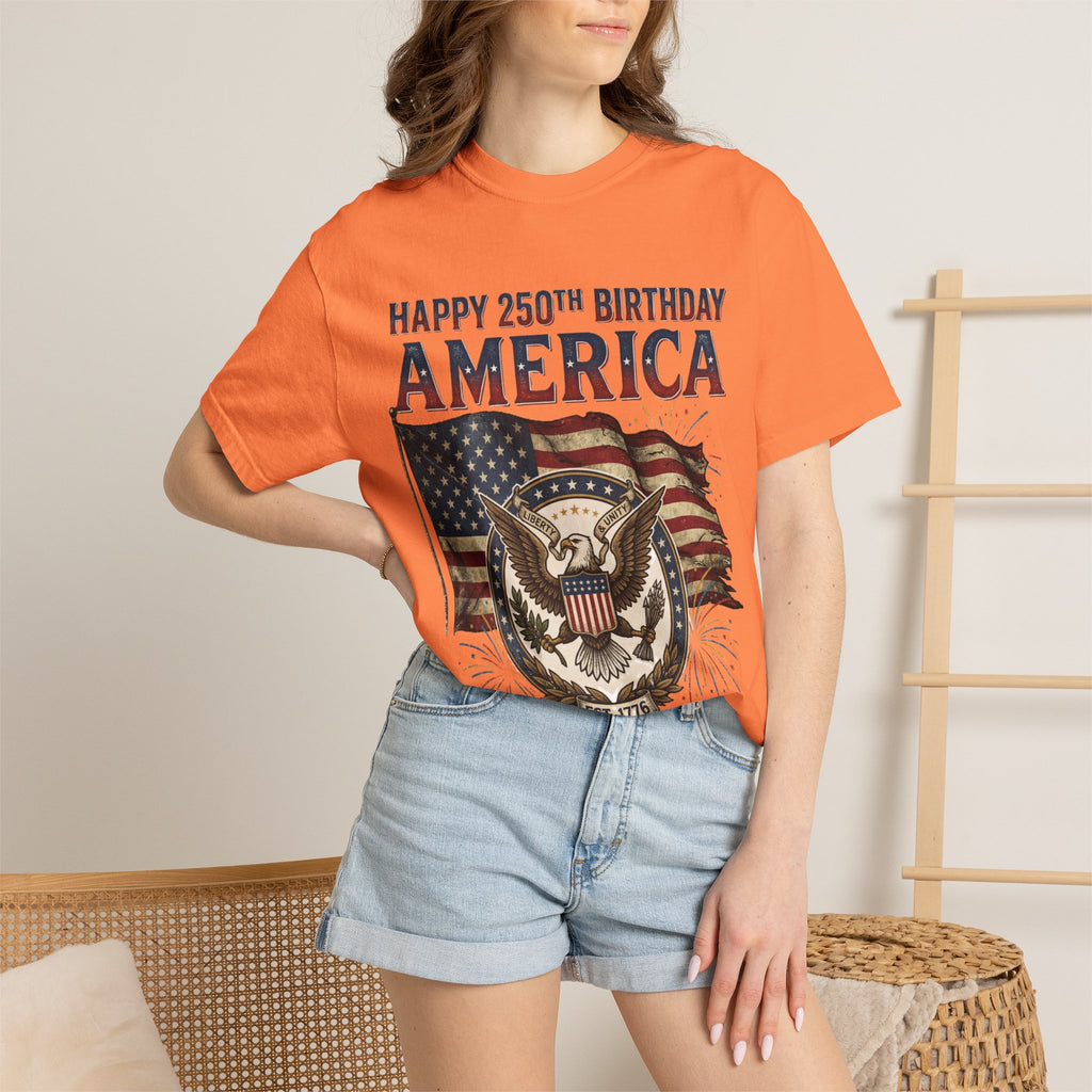 America 250th Anniversary T-Shirt — "Happy 250th Birthday America" Patriotic Tee (1776–2026)