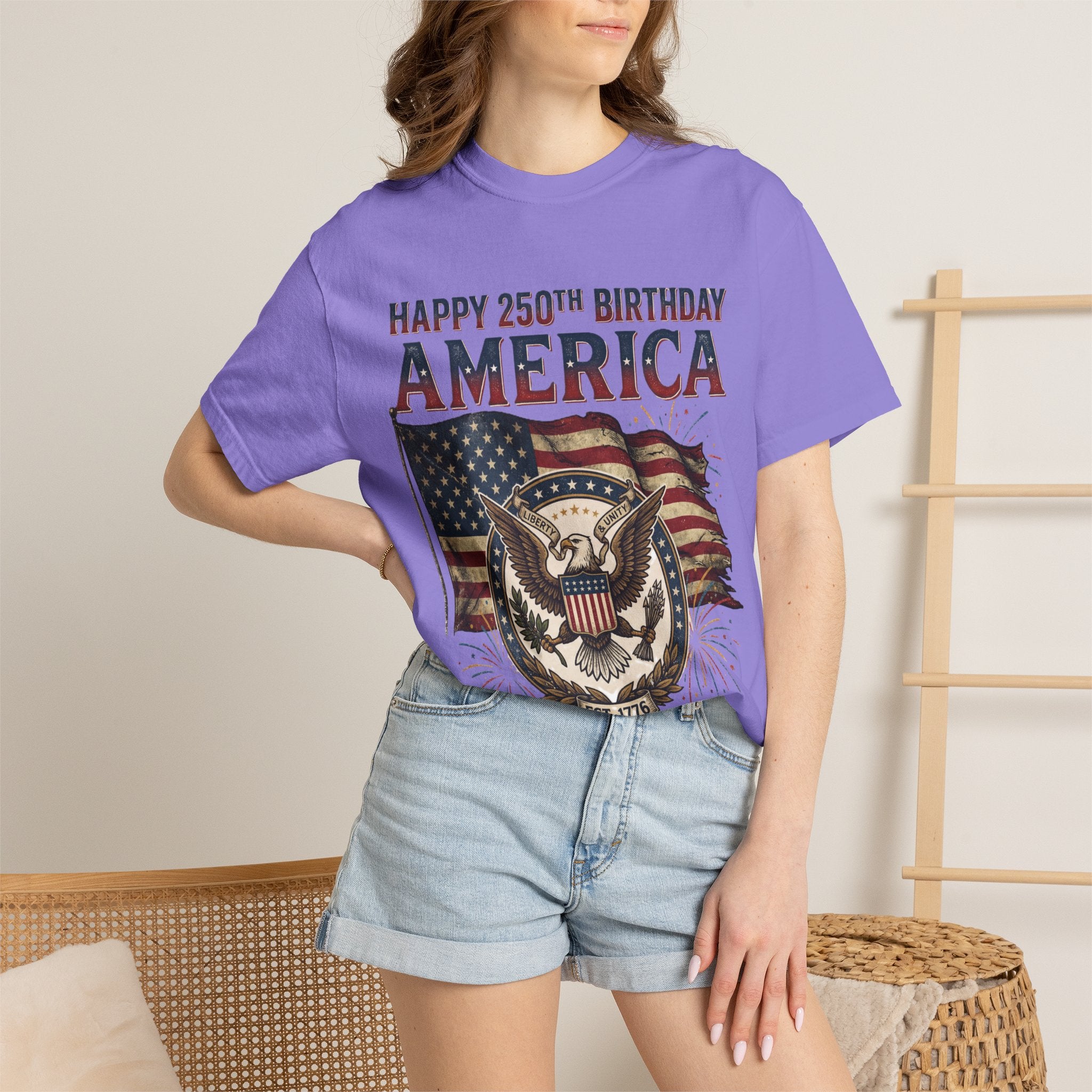 America 250th Anniversary T-Shirt — "Happy 250th Birthday America" Patriotic Tee (1776–2026)