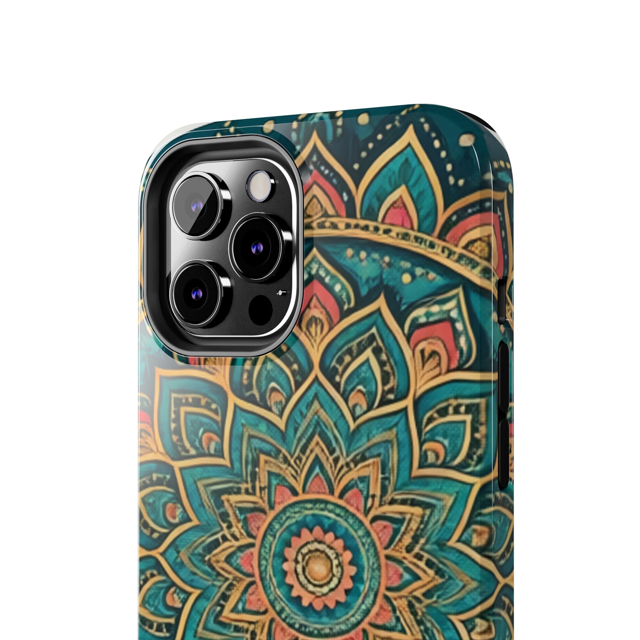 Teal Gold Mandala Tough Phone Case