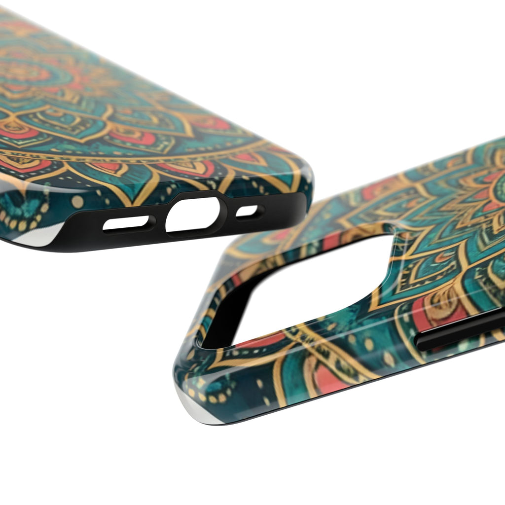 Teal Gold Mandala Tough Phone Case