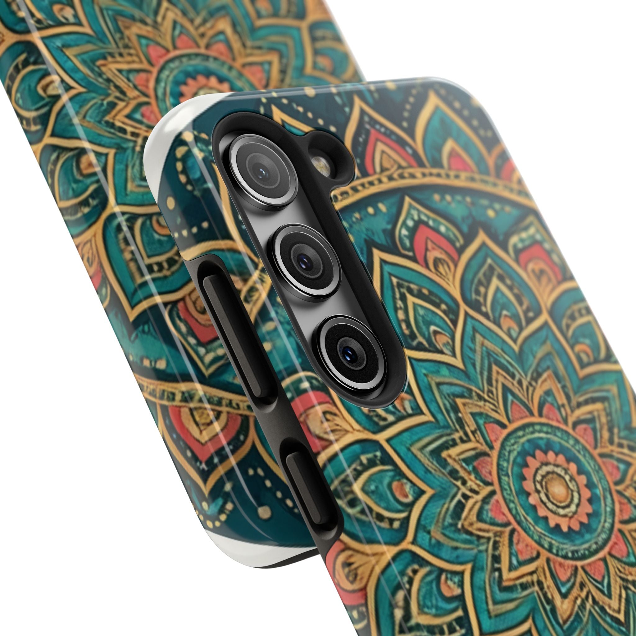 Teal Gold Mandala Tough Phone Case