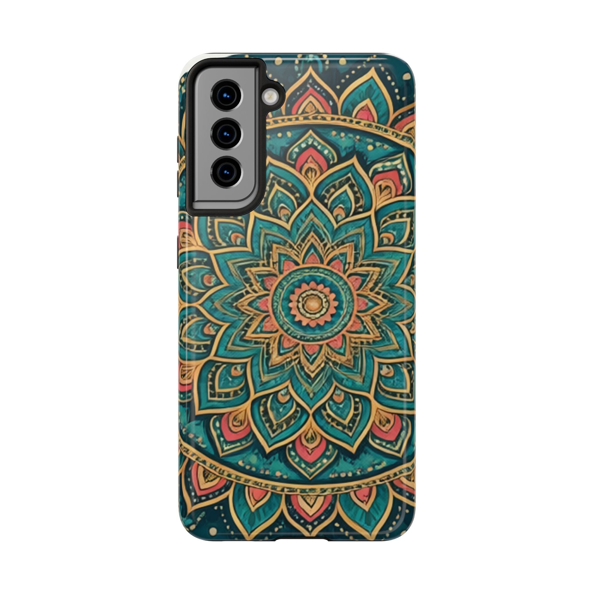 Teal Gold Mandala Tough Phone Case