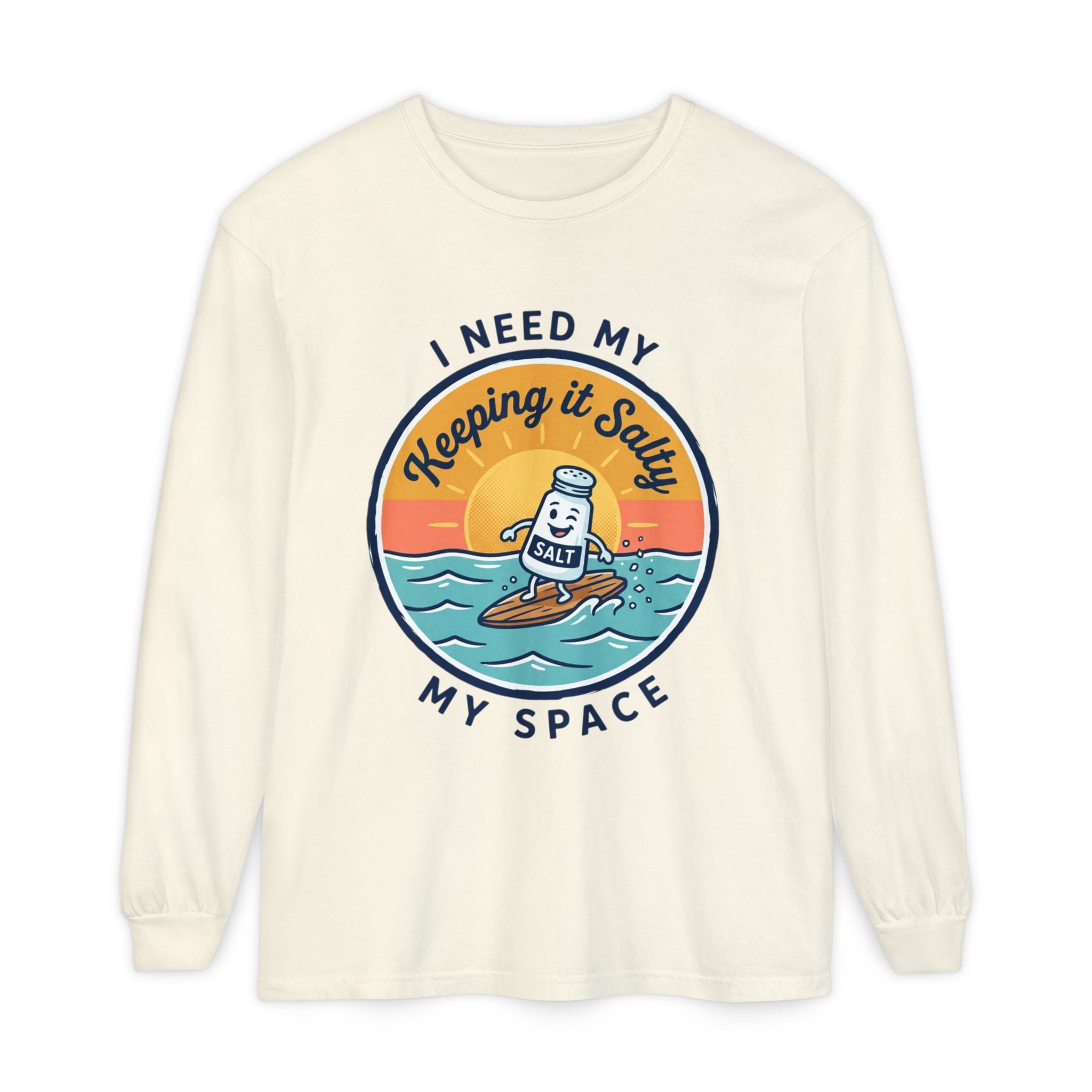 Keeping It Salty surf salt shaker illustration Long Sleeve T-Shirt | Summer beach vibes