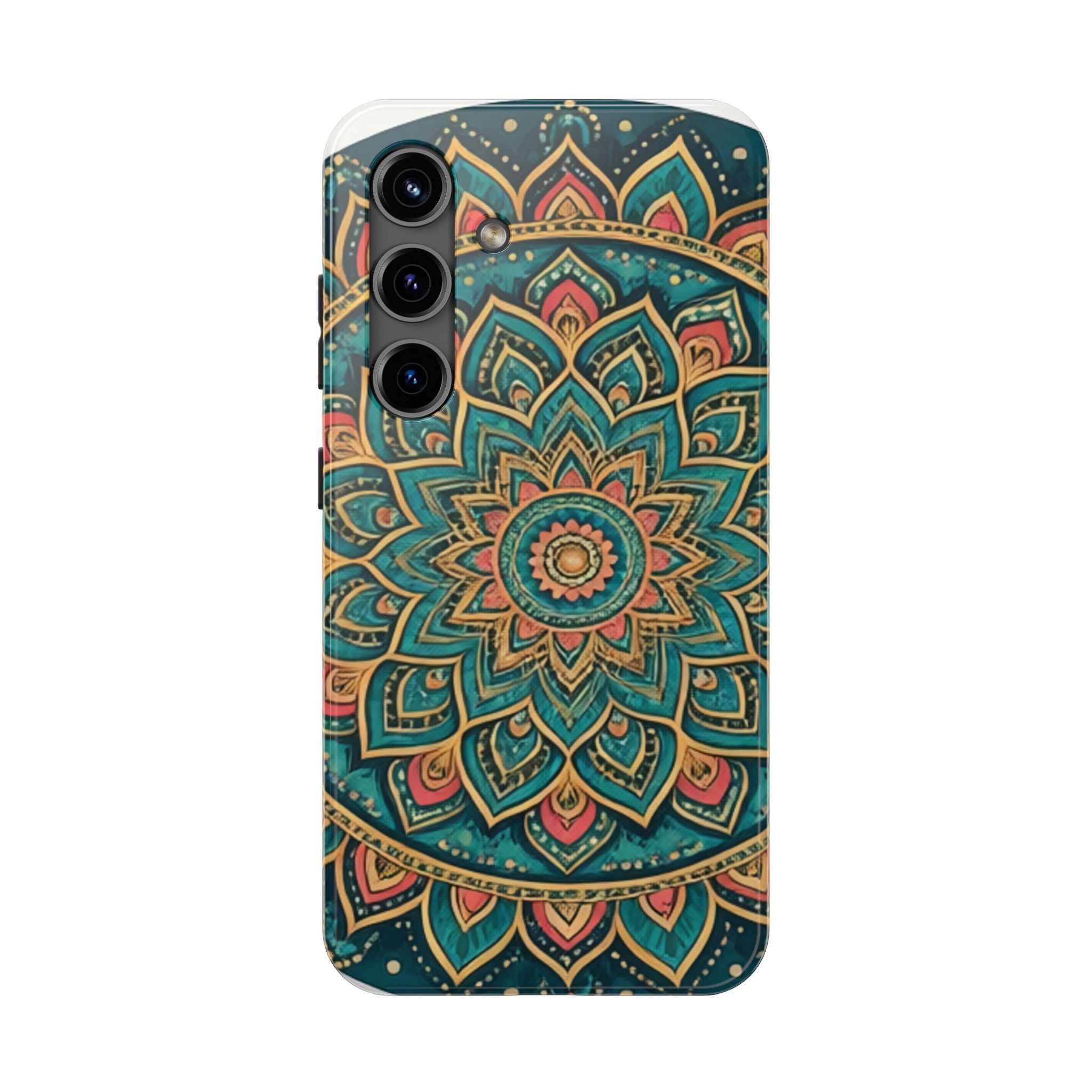 Teal Gold Mandala Tough Phone Case
