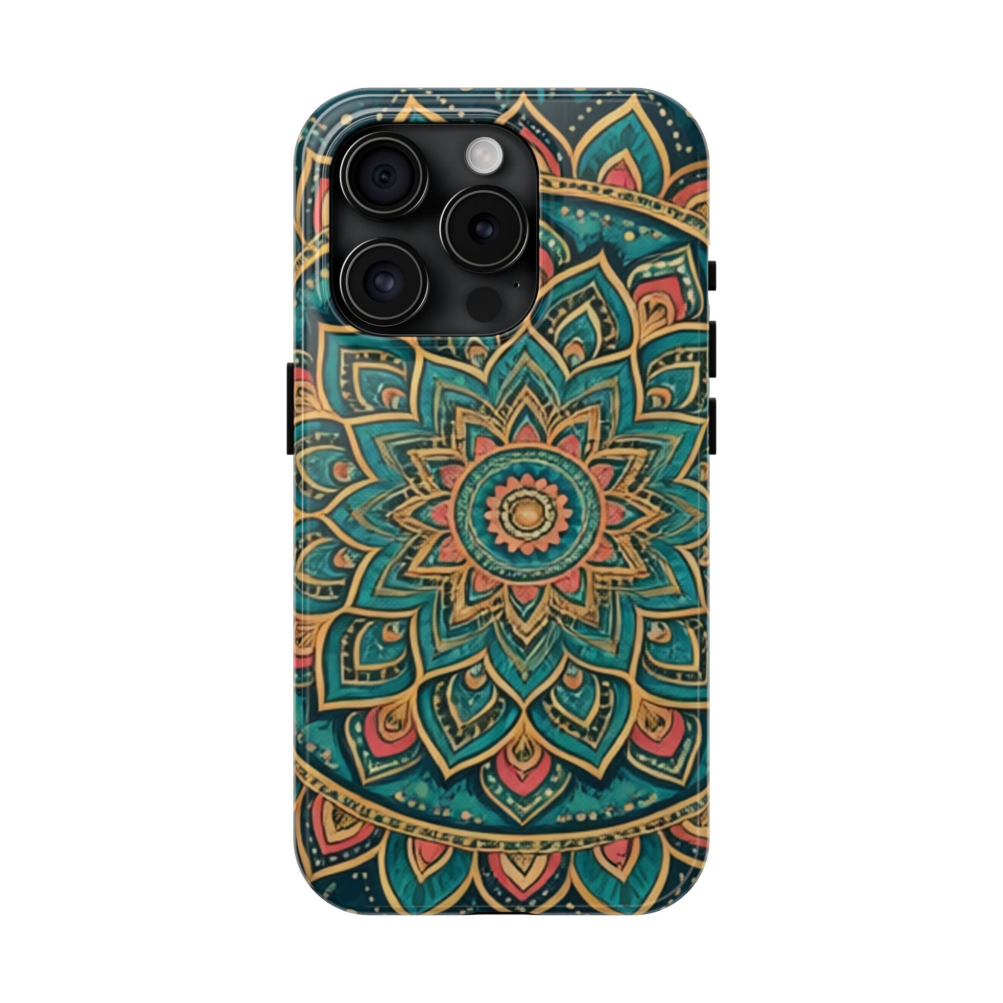 Teal Gold Mandala Tough Phone Case