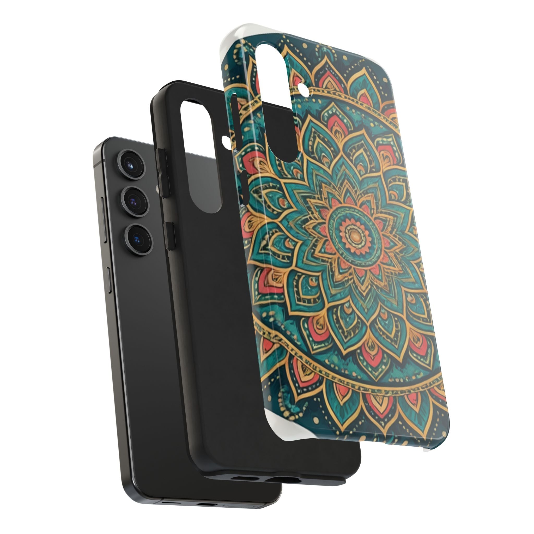 Teal Gold Mandala Tough Phone Case