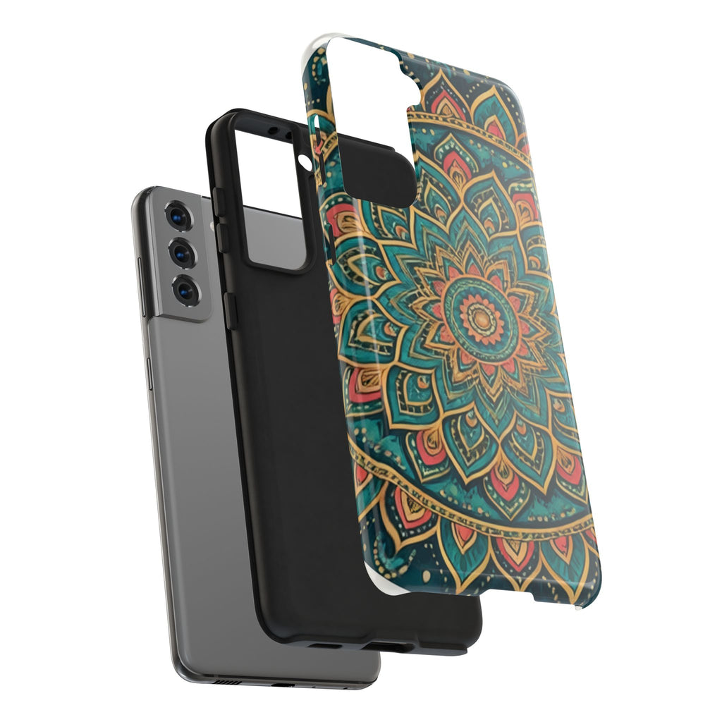 Teal Gold Mandala Tough Phone Case